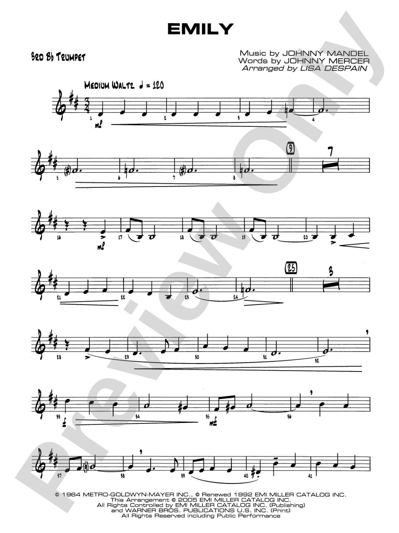 Emily: 3rd B-flat Trumpet