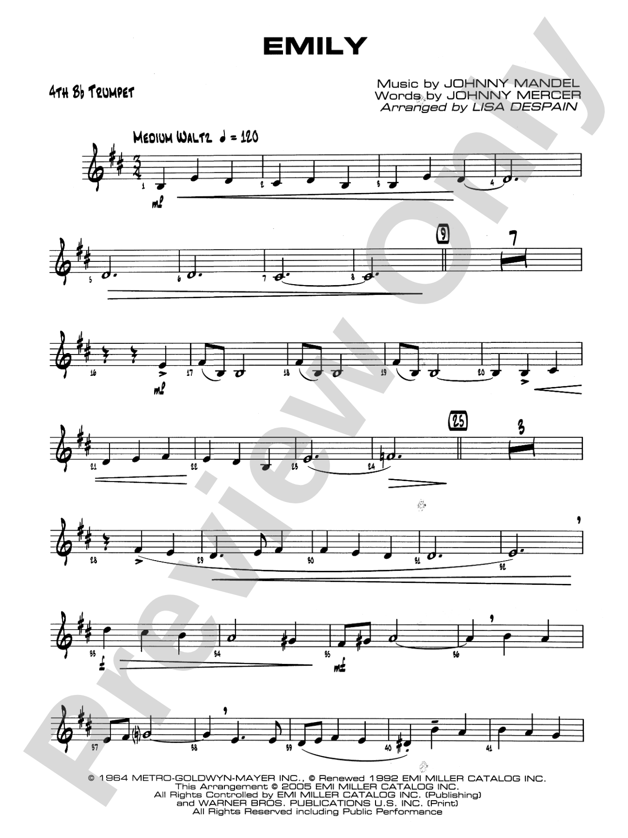 Emily: 4th B-flat Trumpet