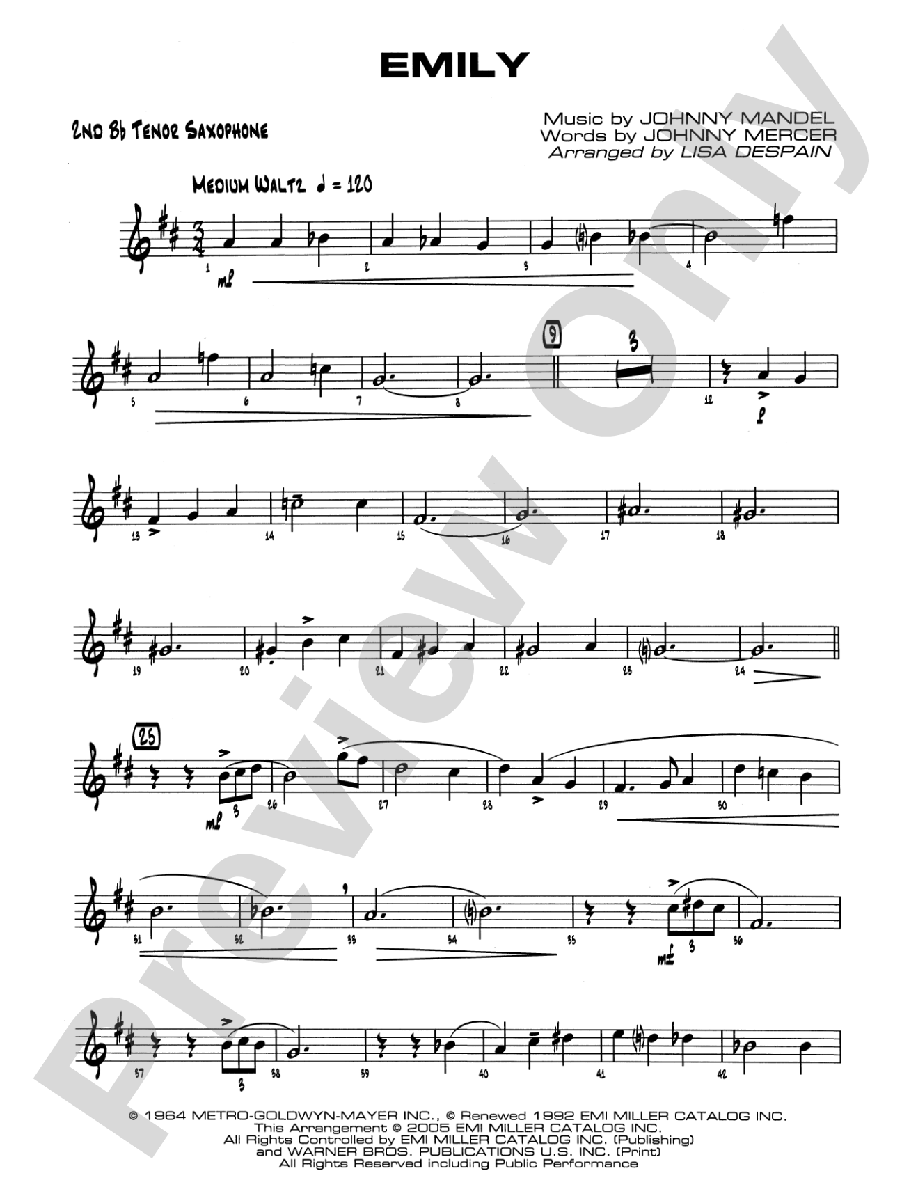 Emily: 2nd B-flat Tenor Saxophone