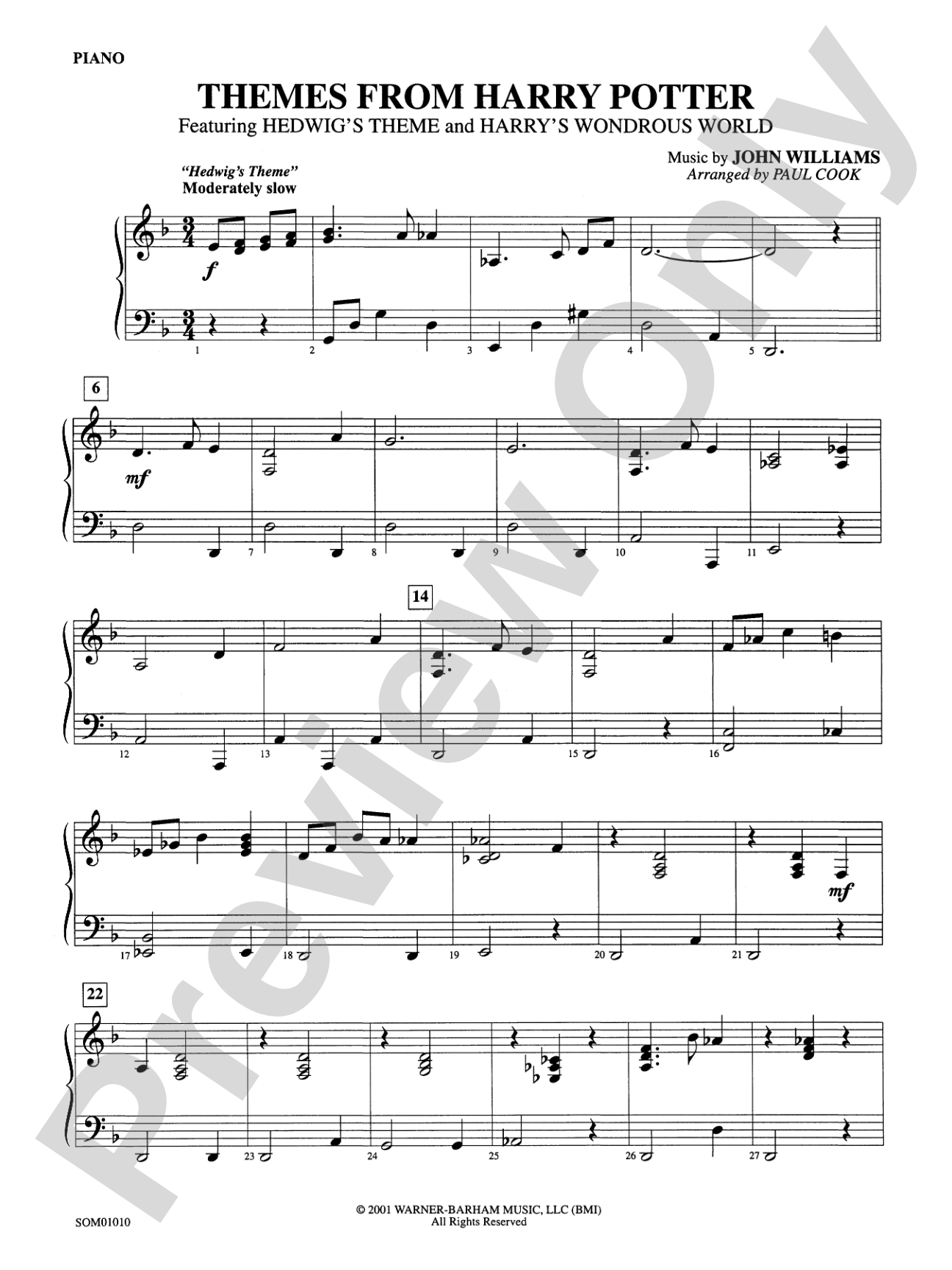 Harry Potter, Themes from: Piano Accompaniment