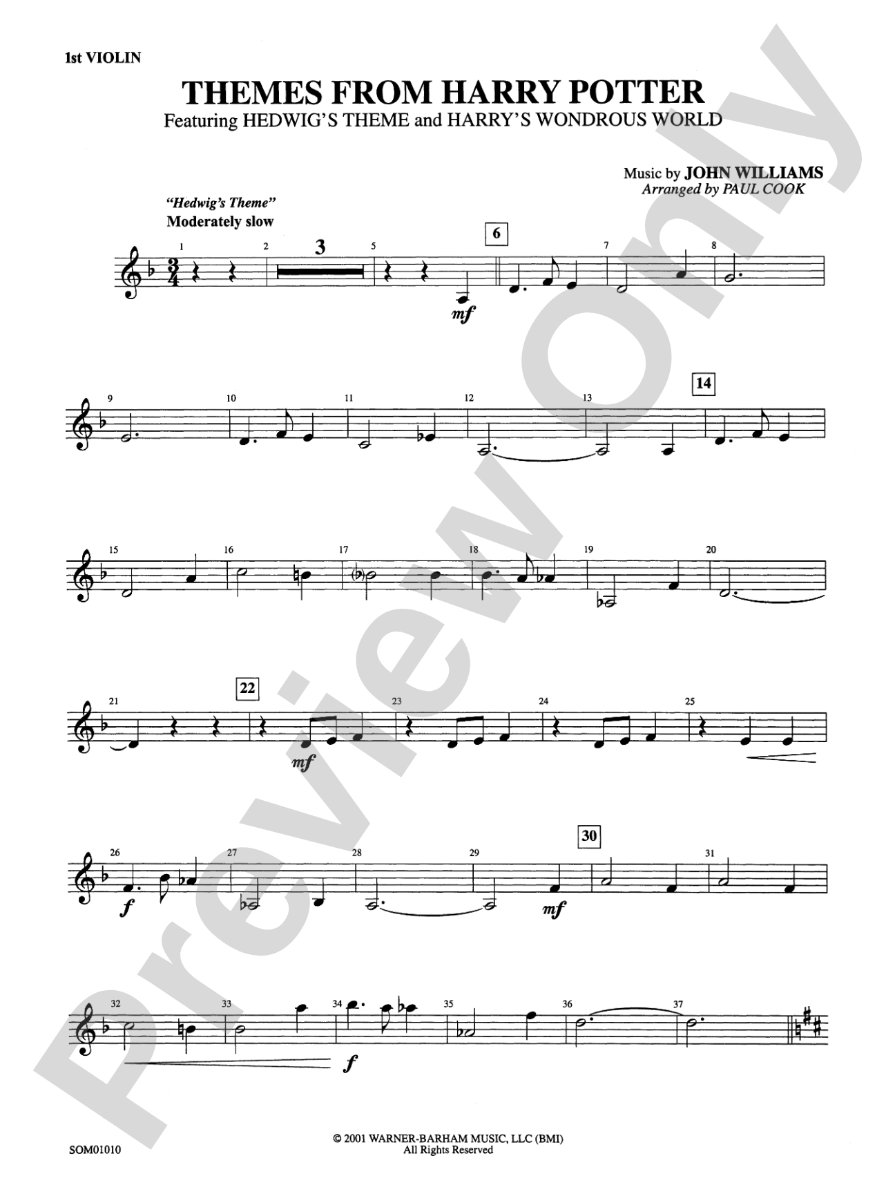 Harry Potter, Themes from: 1st Violin