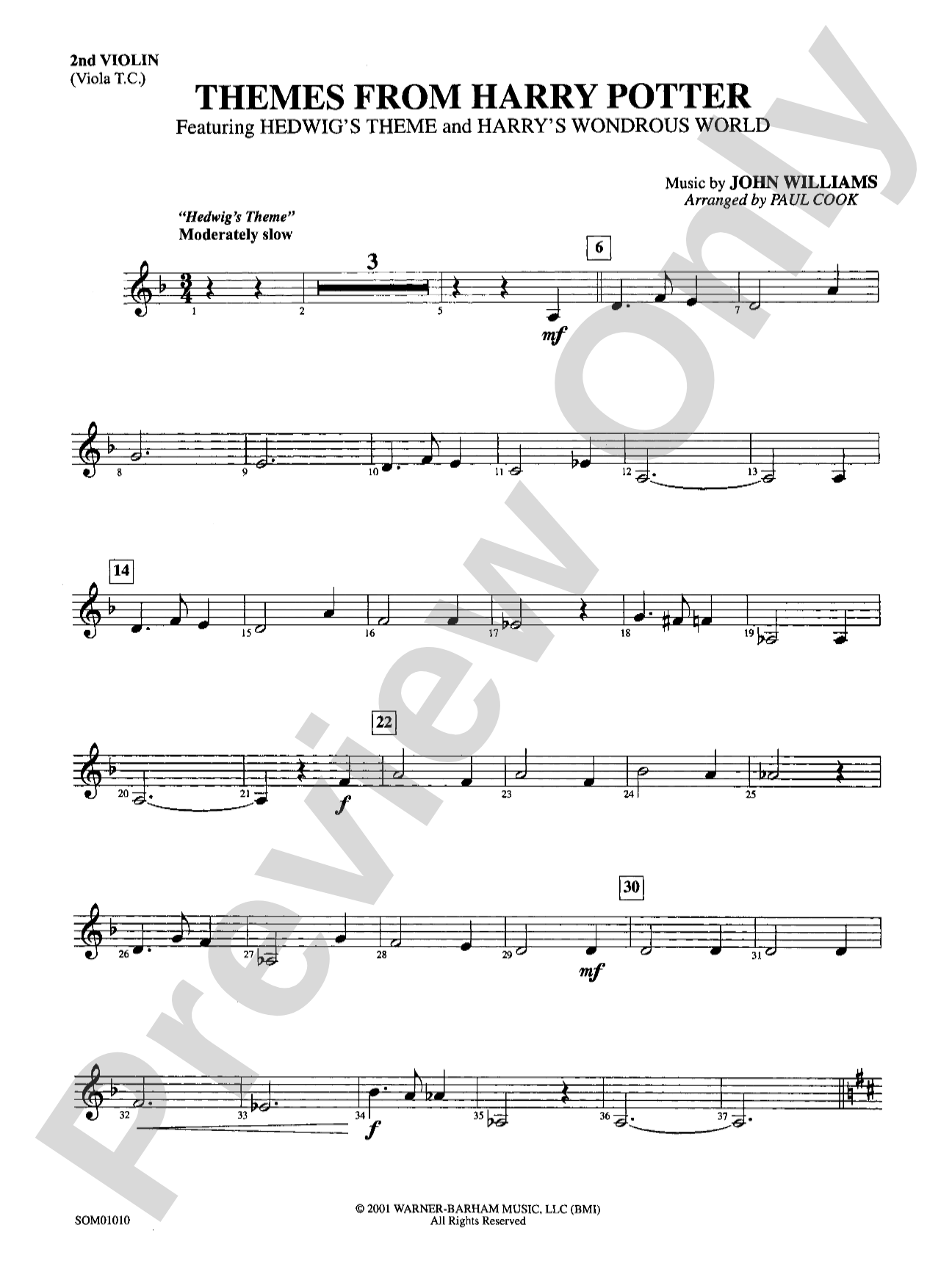 Harry Potter, Themes from: 2nd Violin