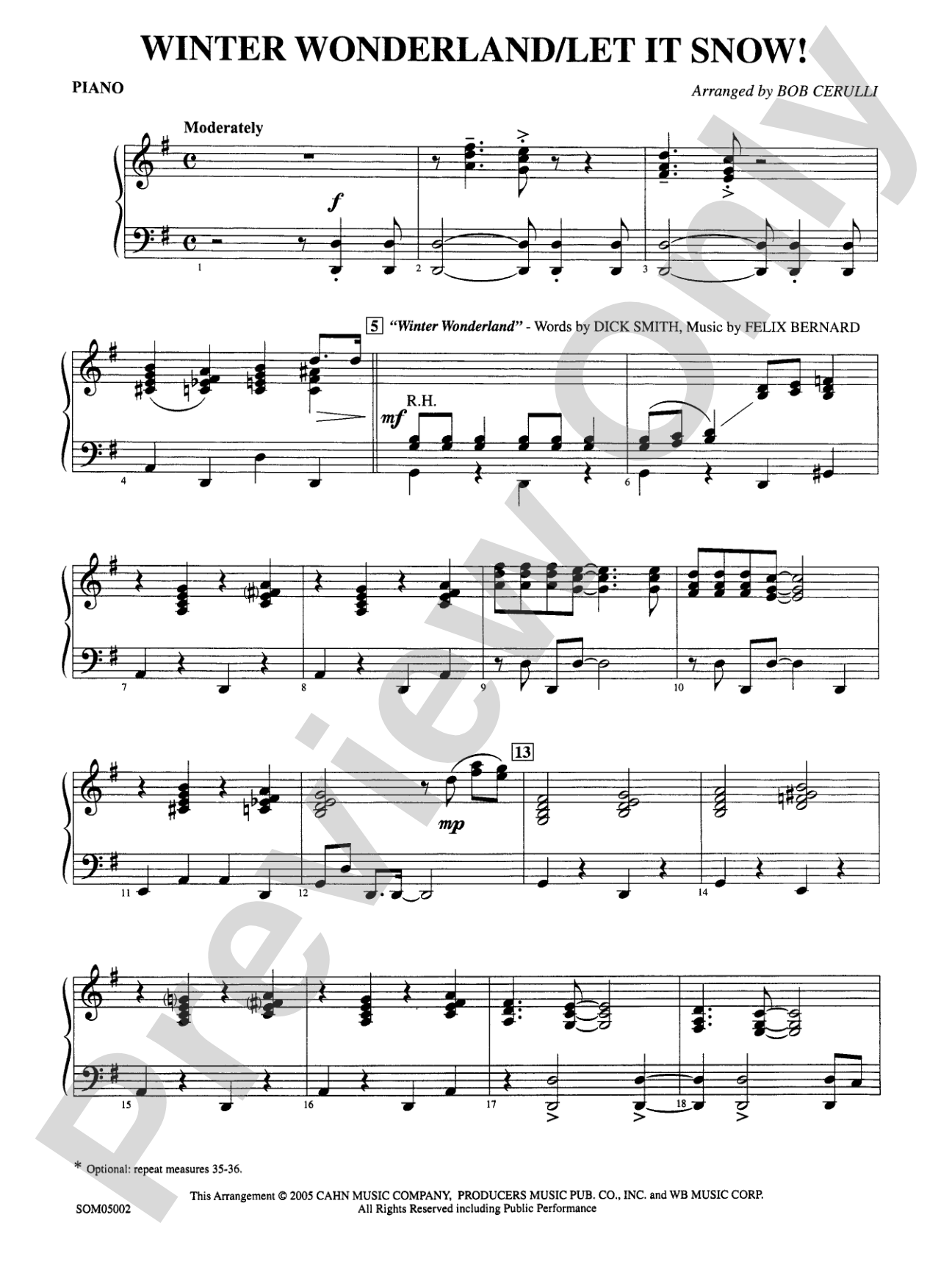 Winter Wonderland / Let It Snow!: Piano Accompaniment
