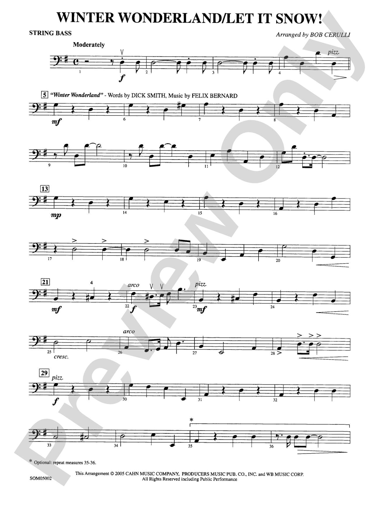 Winter Wonderland / Let It Snow!: String Bass