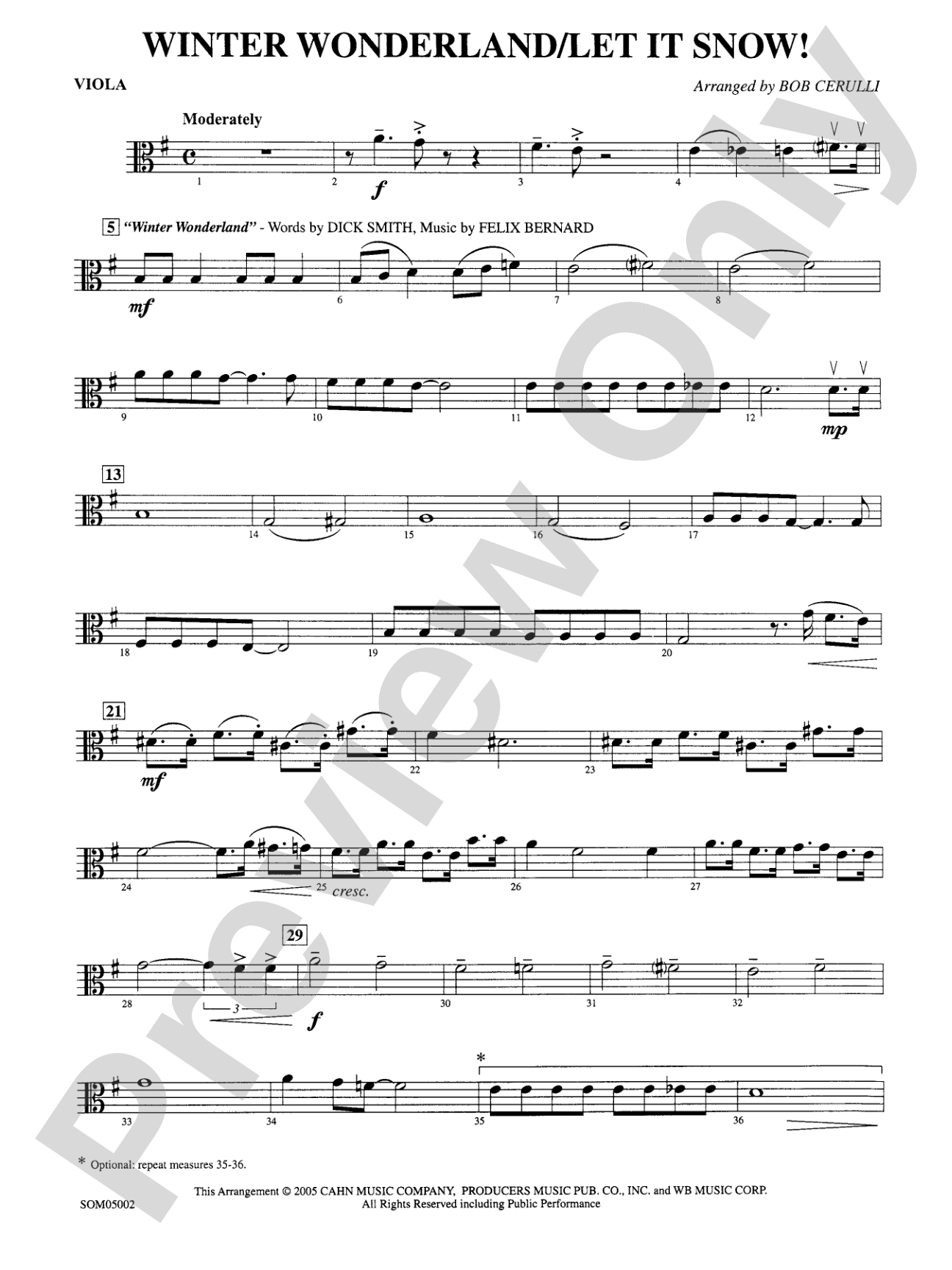 Winter Wonderland / Let It Snow!: Viola
