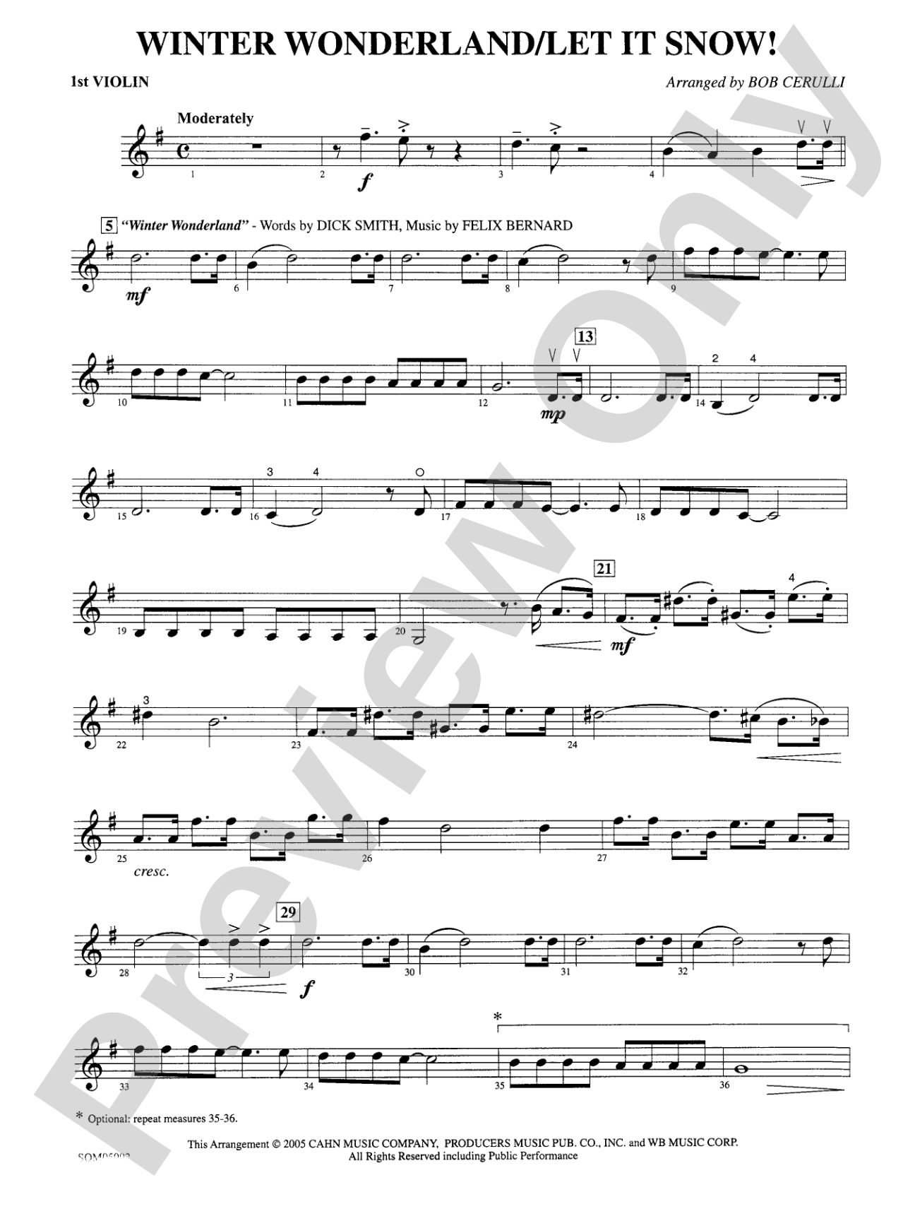 Winter Wonderland / Let It Snow!: 1st Violin