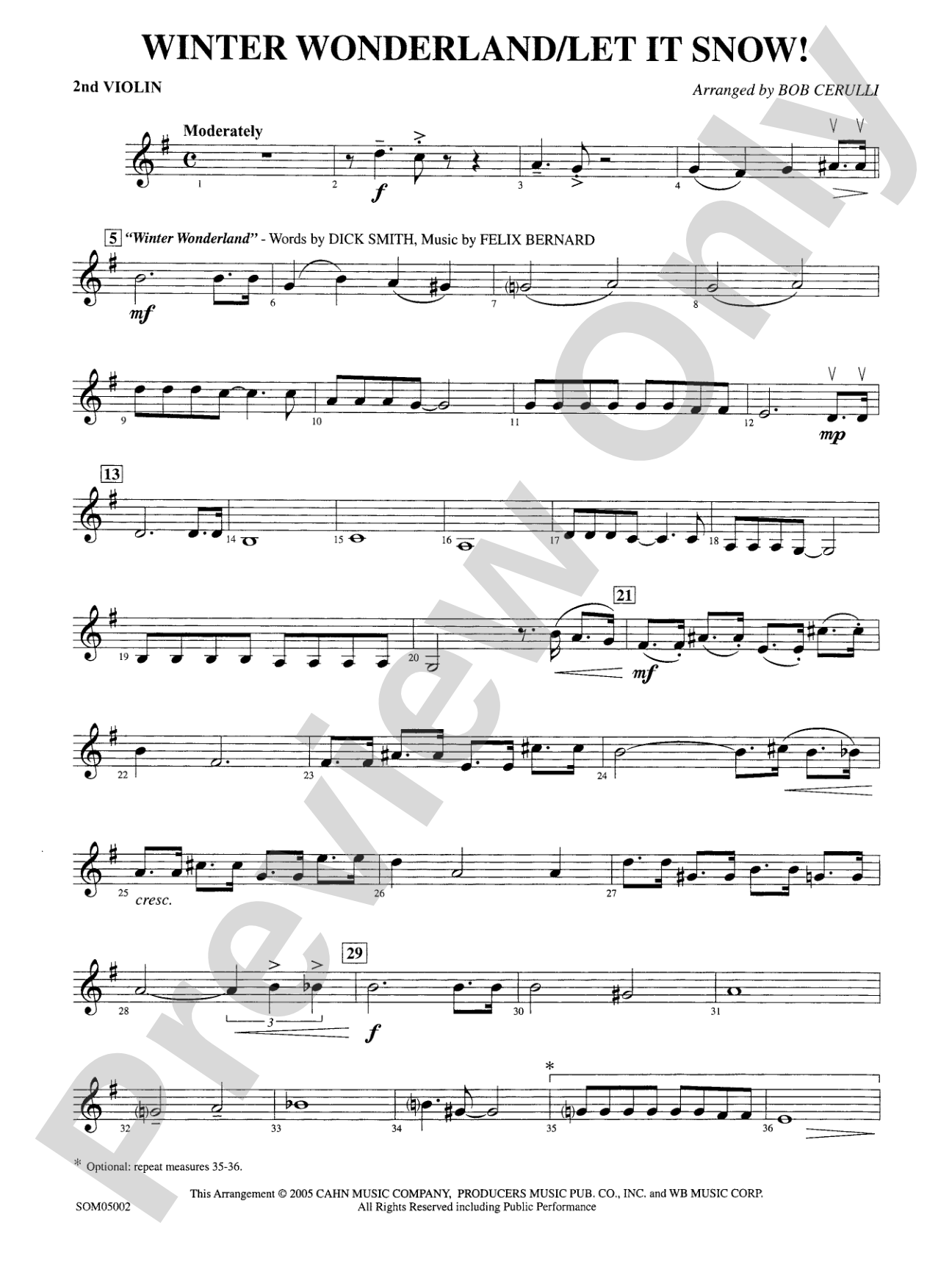 Winter Wonderland / Let It Snow!: 2nd Violin