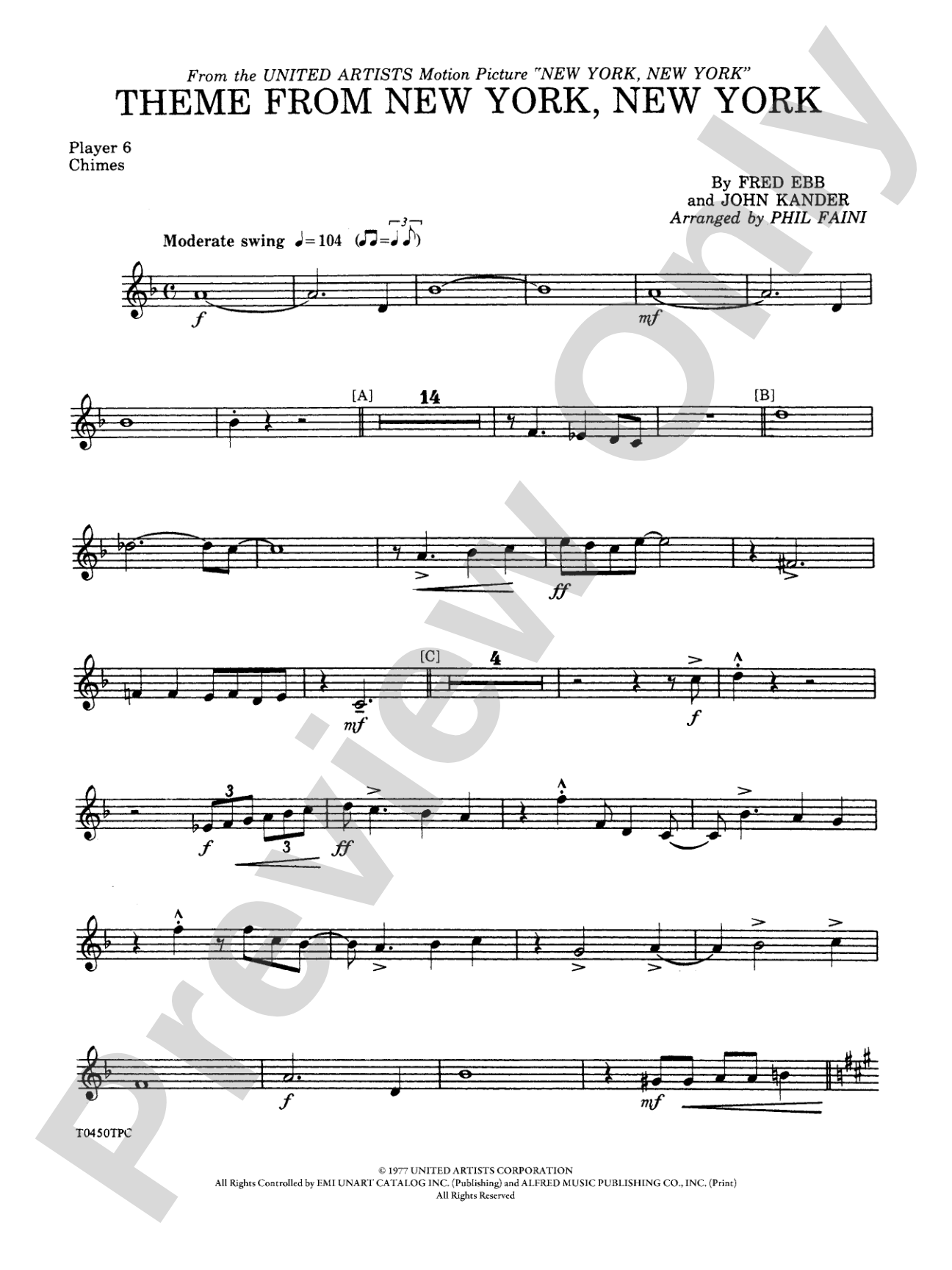 New York, New York, Theme from: Chimes
