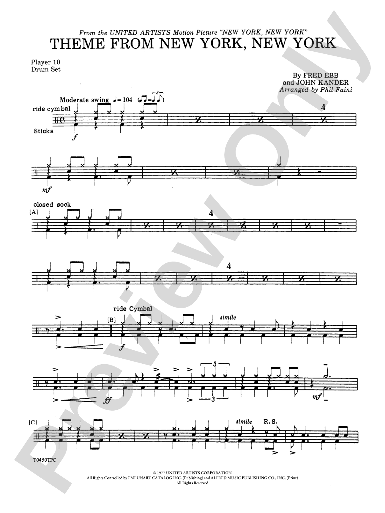 New York, New York, Theme from: Drums