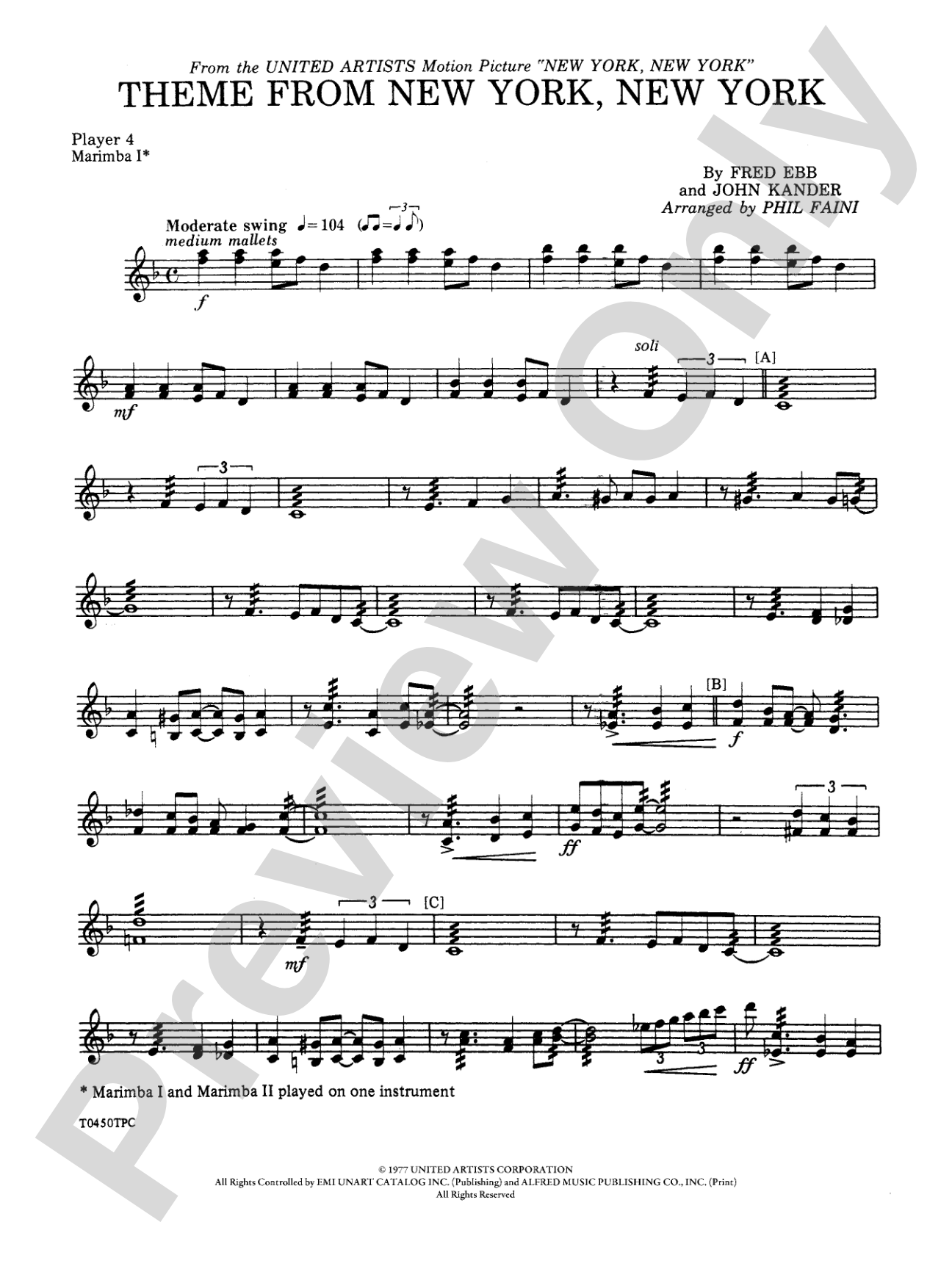 New York, New York, Theme from: Mallets