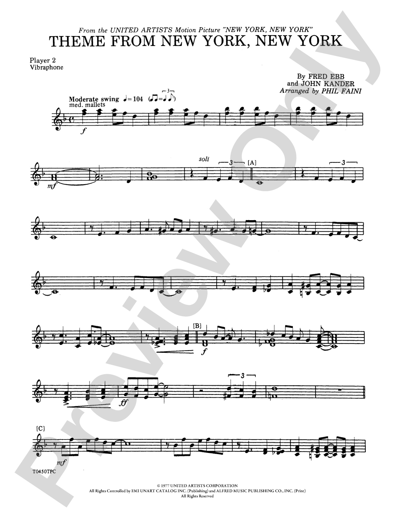 New York, New York, Theme from: Vibraphone