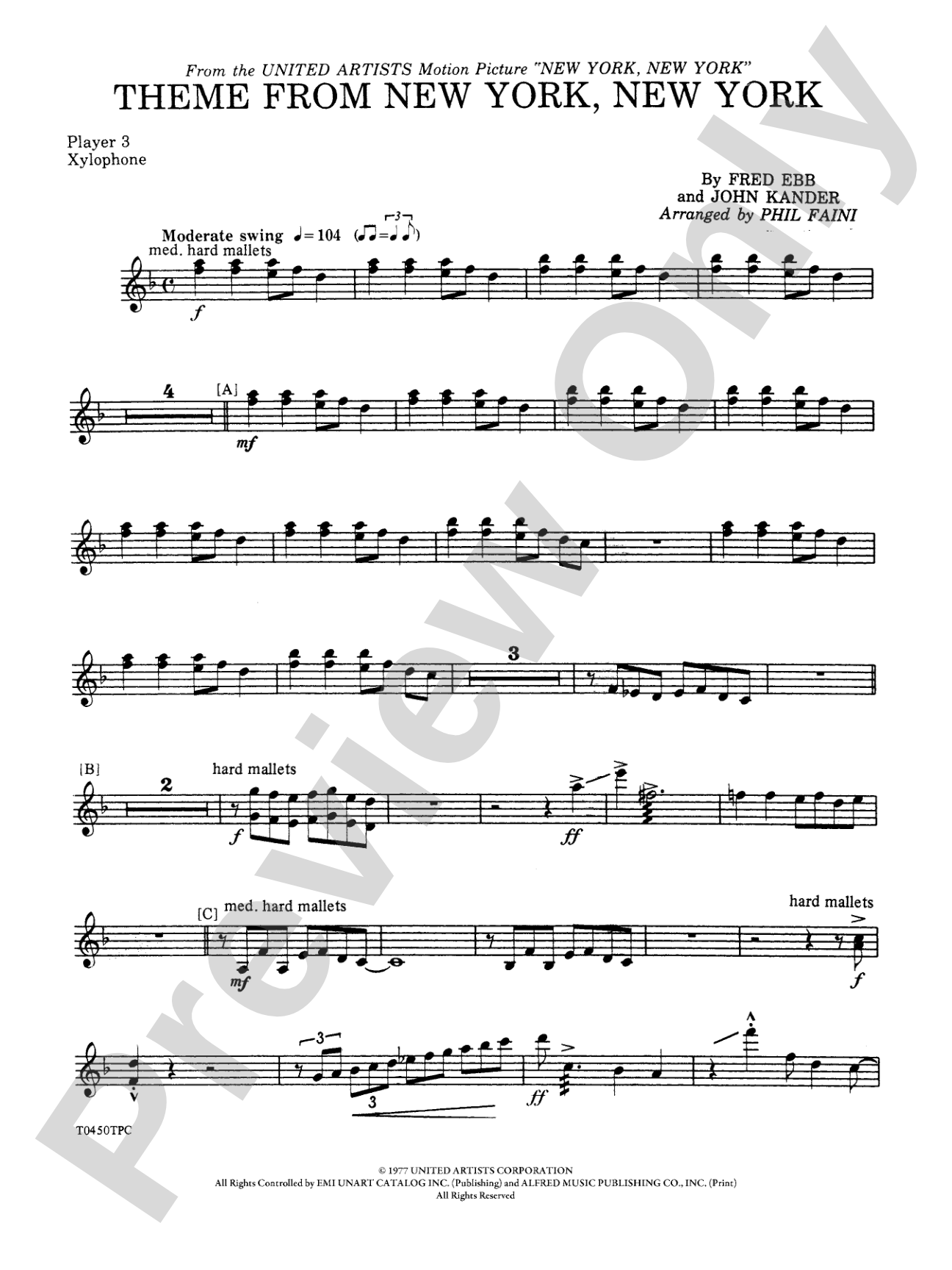 New York, New York, Theme from: Xylophone