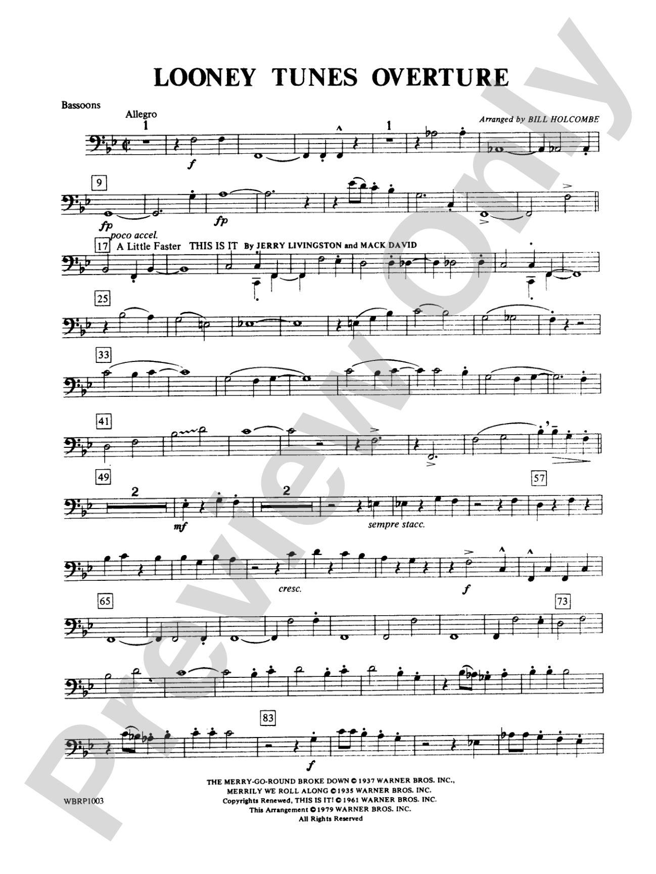 Looney Tunes Overture: Bassoon