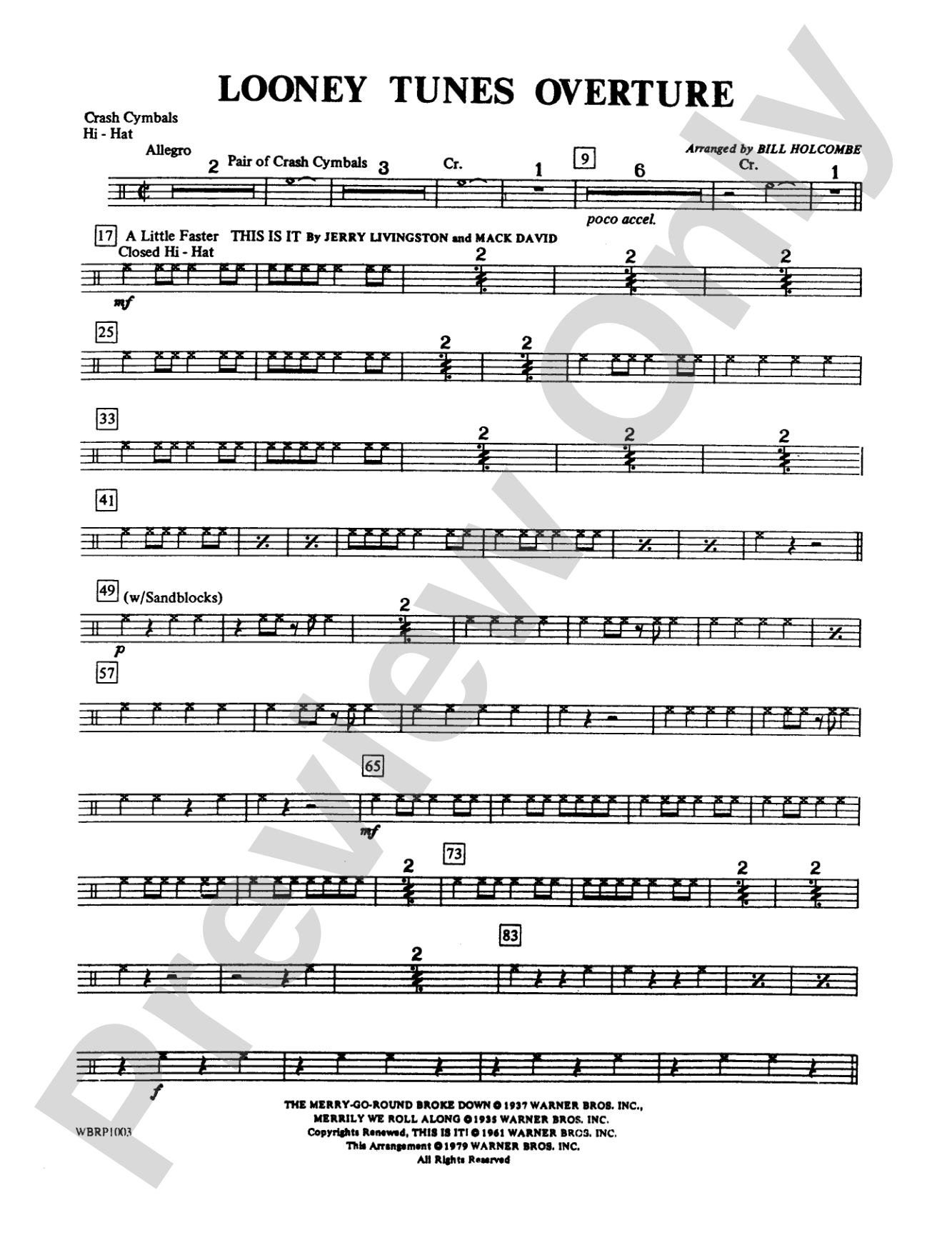 Looney Tunes Overture: Cymbals