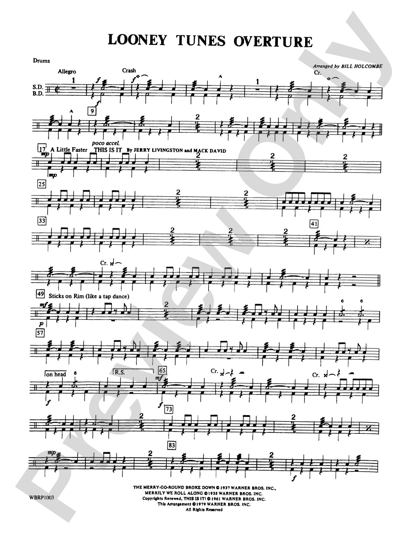 Looney Tunes Overture: Drums