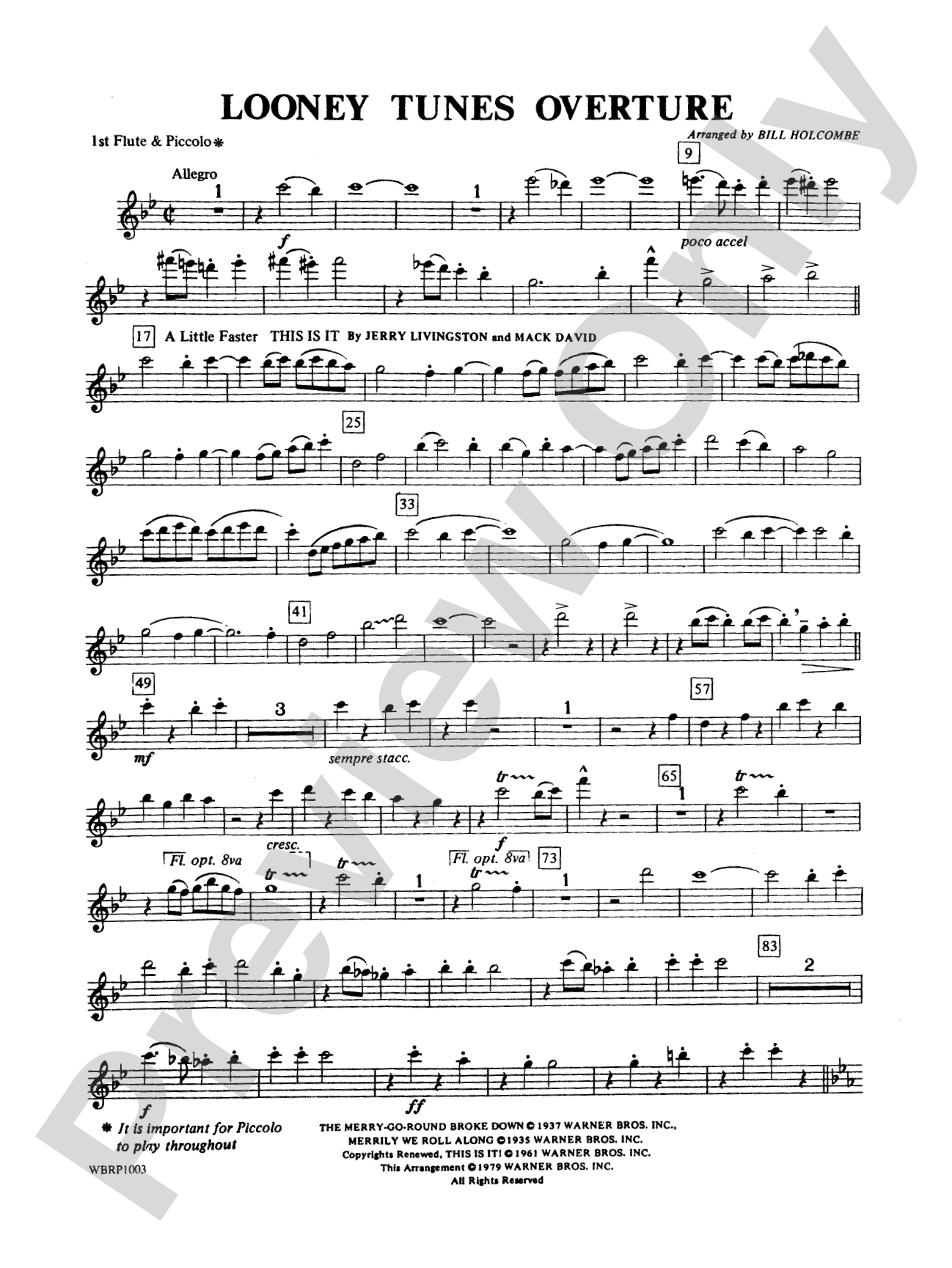 Looney Tunes Overture: Flute