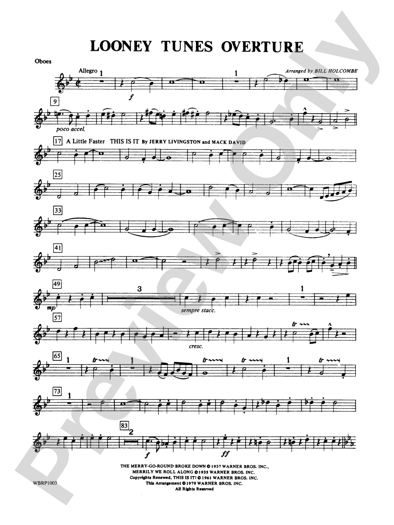 Looney Tunes Overture: Oboe