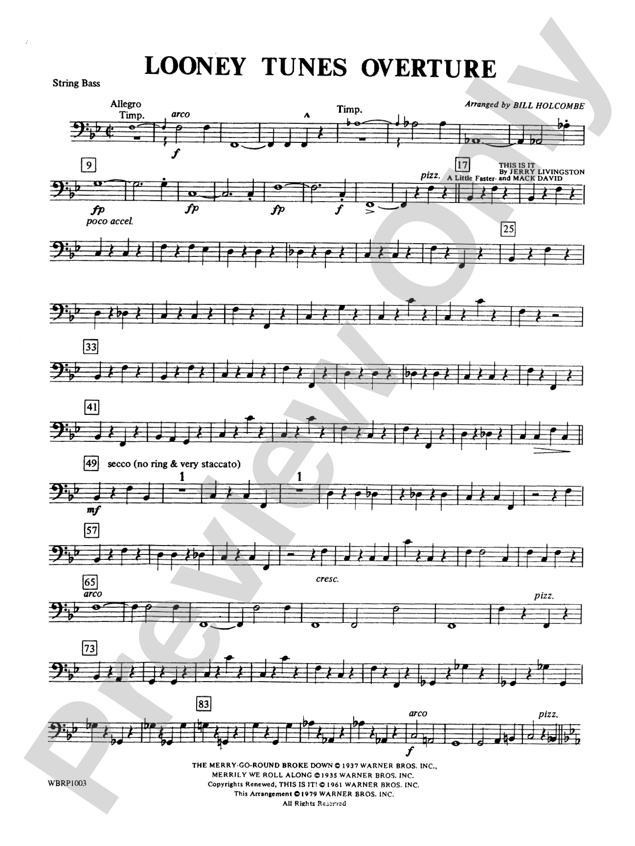 Looney Tunes Overture: String Bass