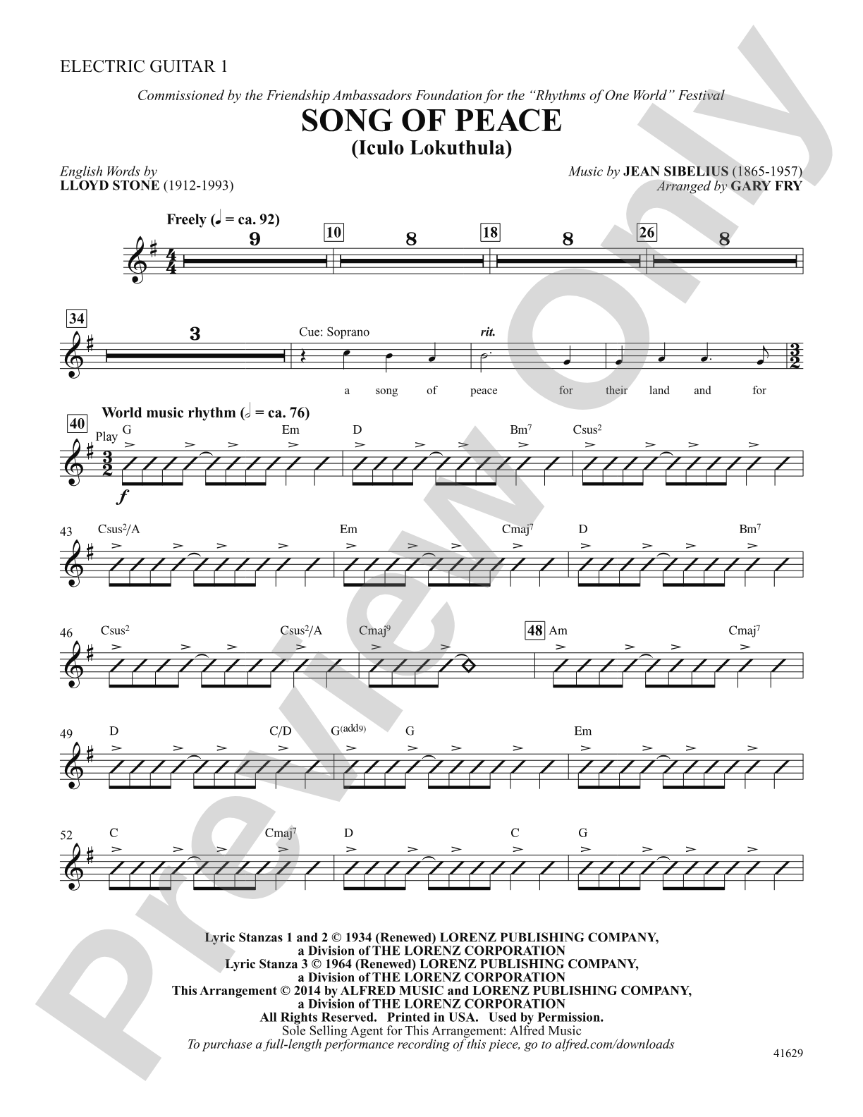 Song of Peace: Guitar1: Choral SoundPax
