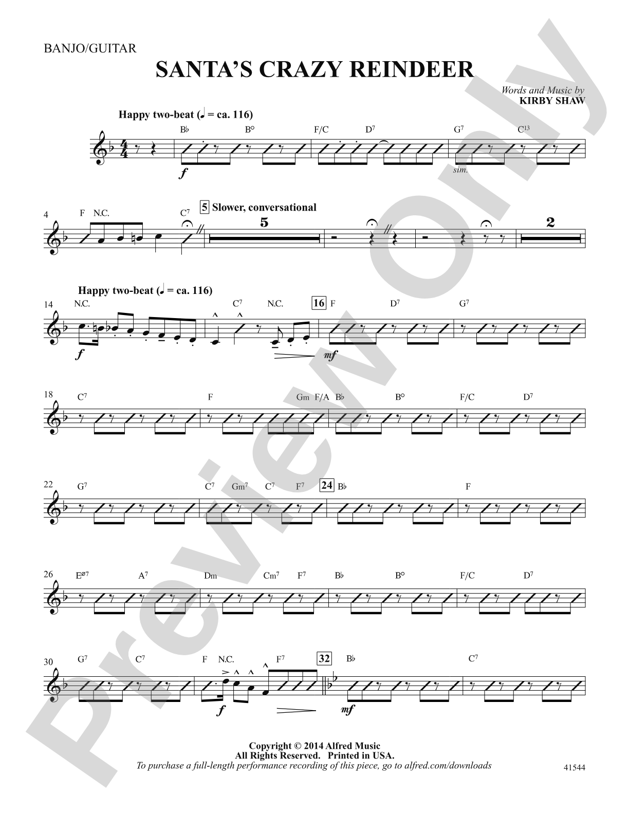 Santa's Crazy Reindeer: Banjo/Guitar: Choral SoundPax