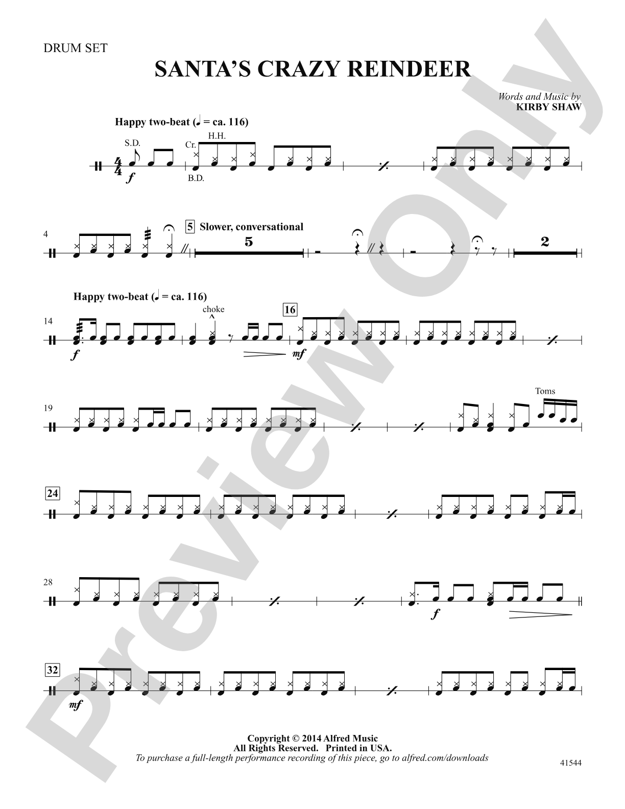 Santa's Crazy Reindeer: Drumset: Choral SoundPax