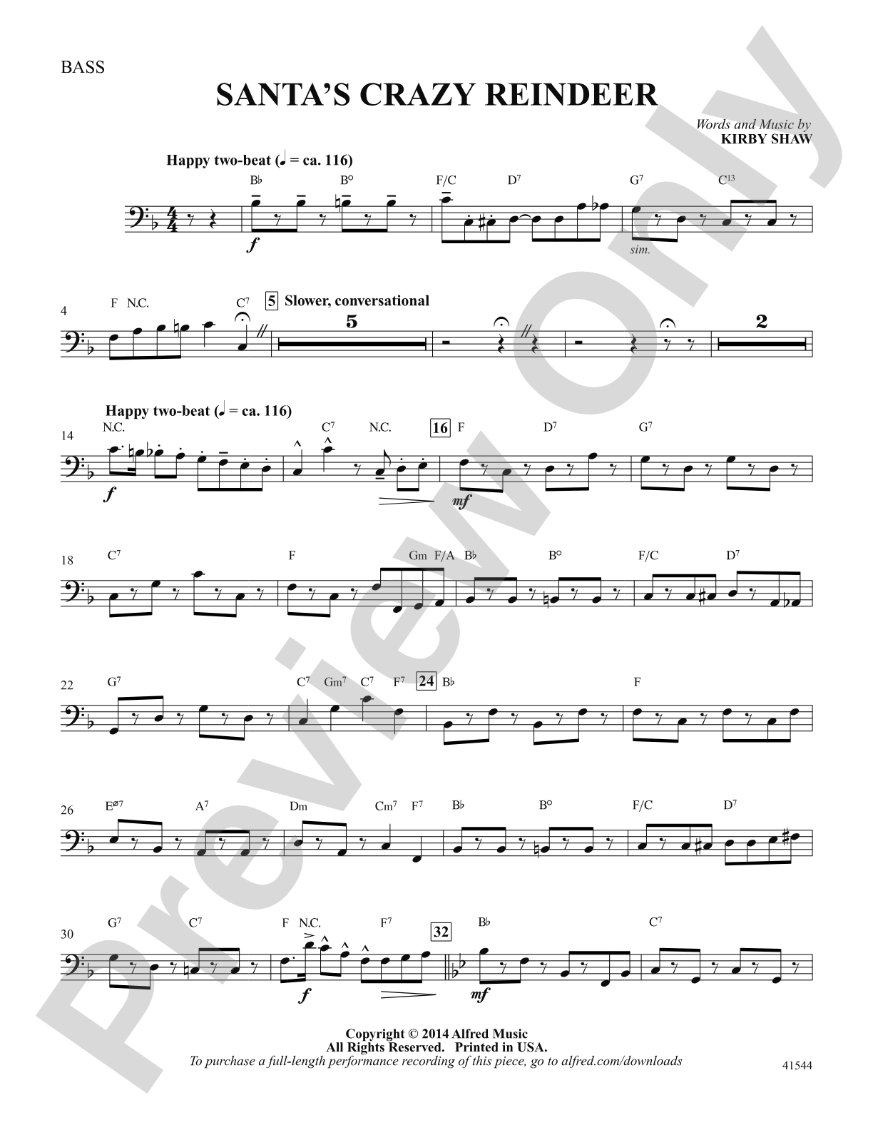 Santa's Crazy Reindeer: Bass: Choral SoundPax