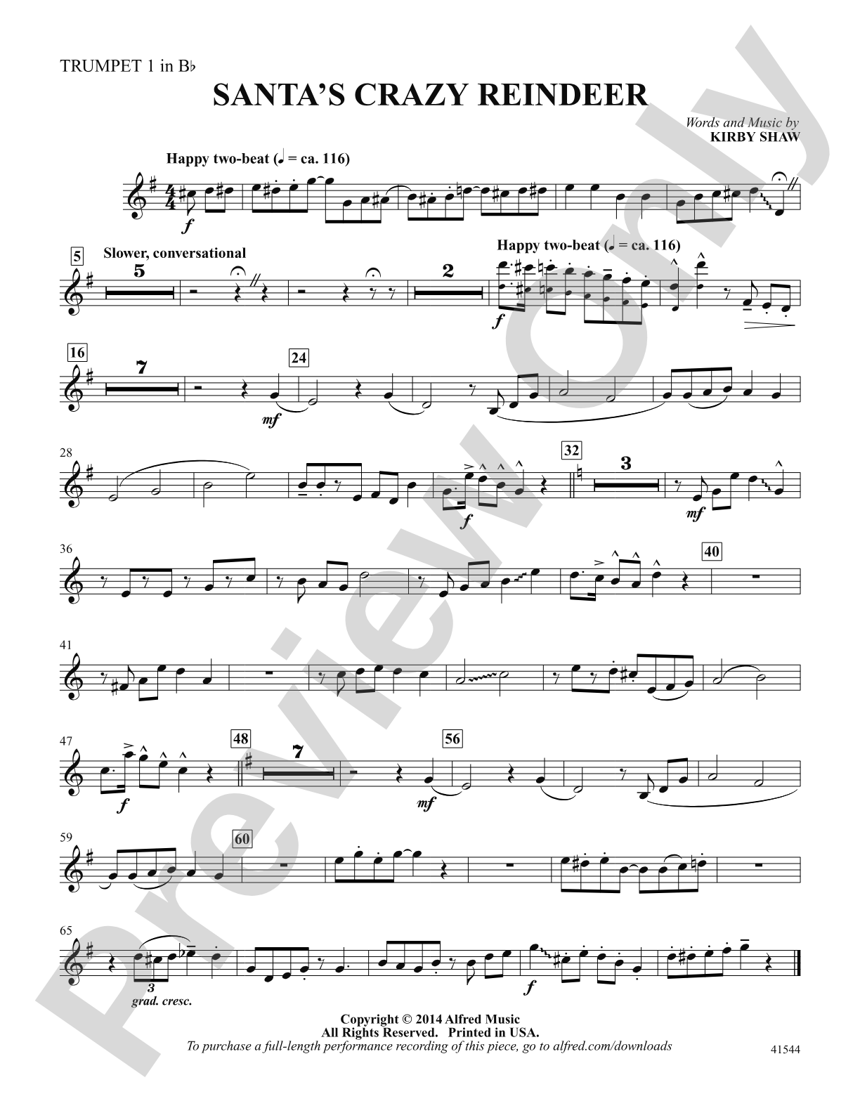 Santa's Crazy Reindeer: Trumpet 1: Choral SoundPax