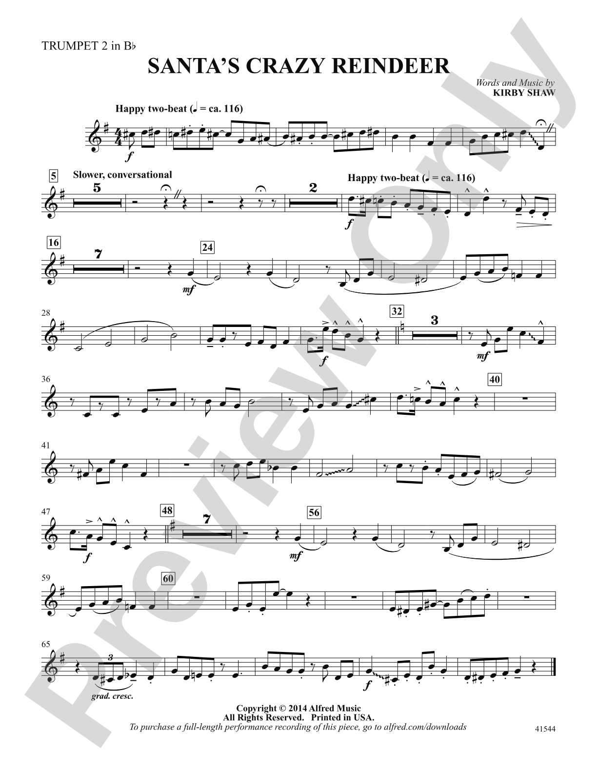 Santa's Crazy Reindeer: Trumpet 2: Choral SoundPax