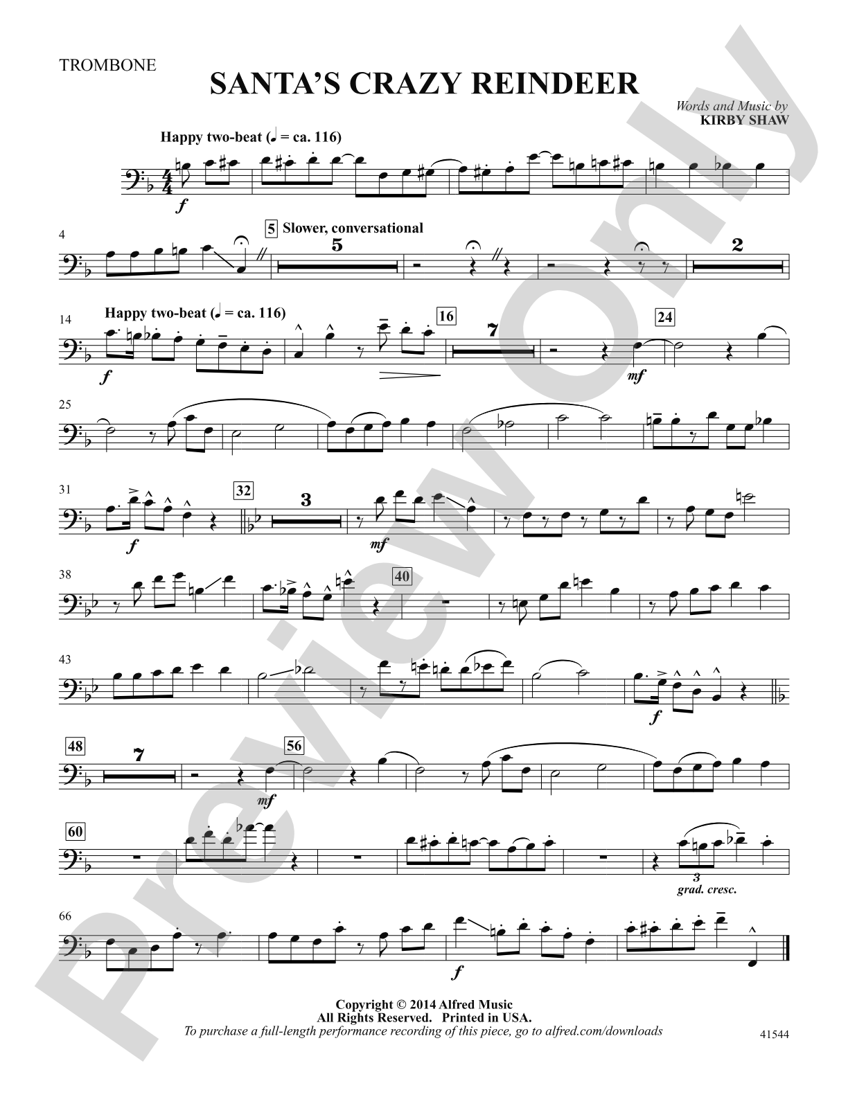 Santa's Crazy Reindeer: Trombone: Choral SoundPax