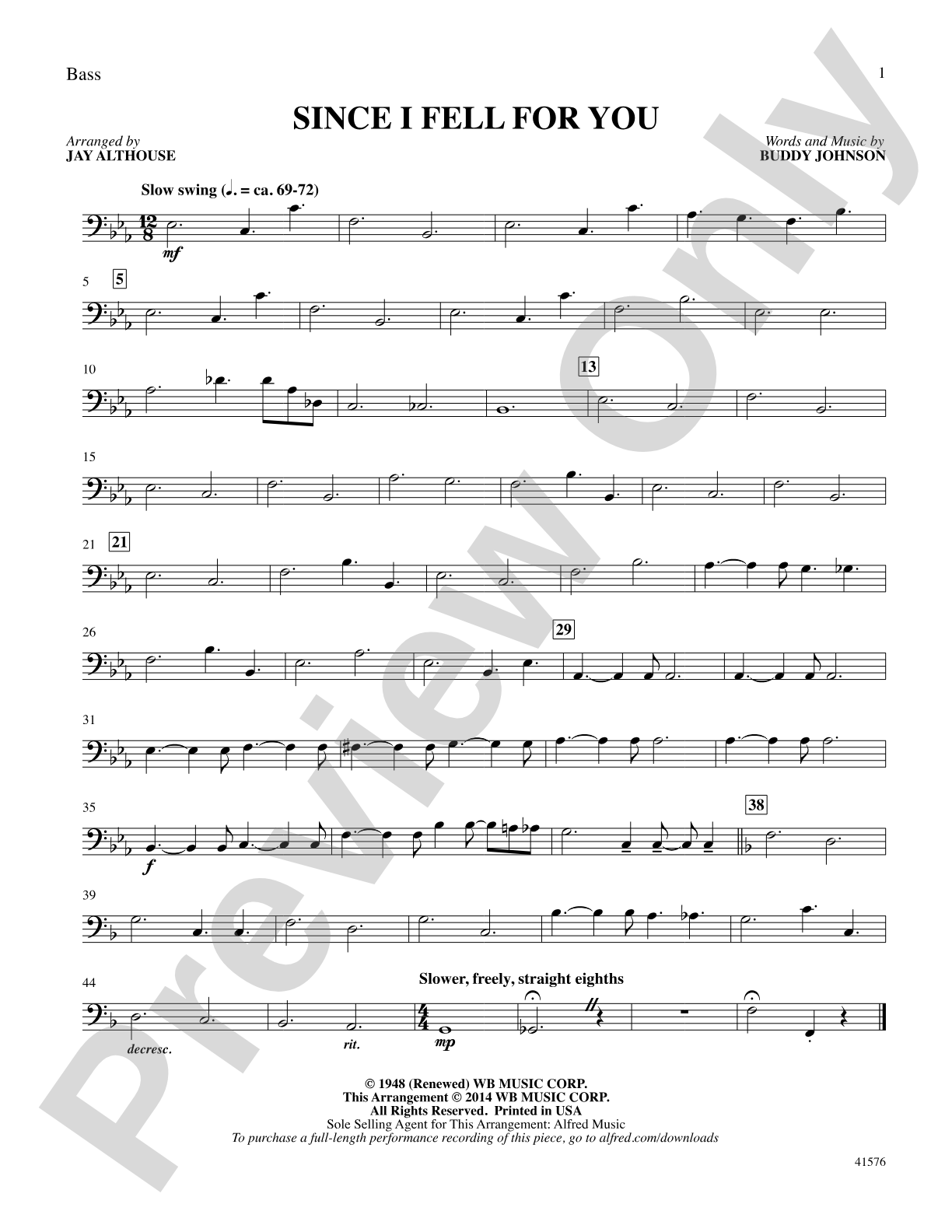 Since I Fell For You: Bass: Choral SoundPax
