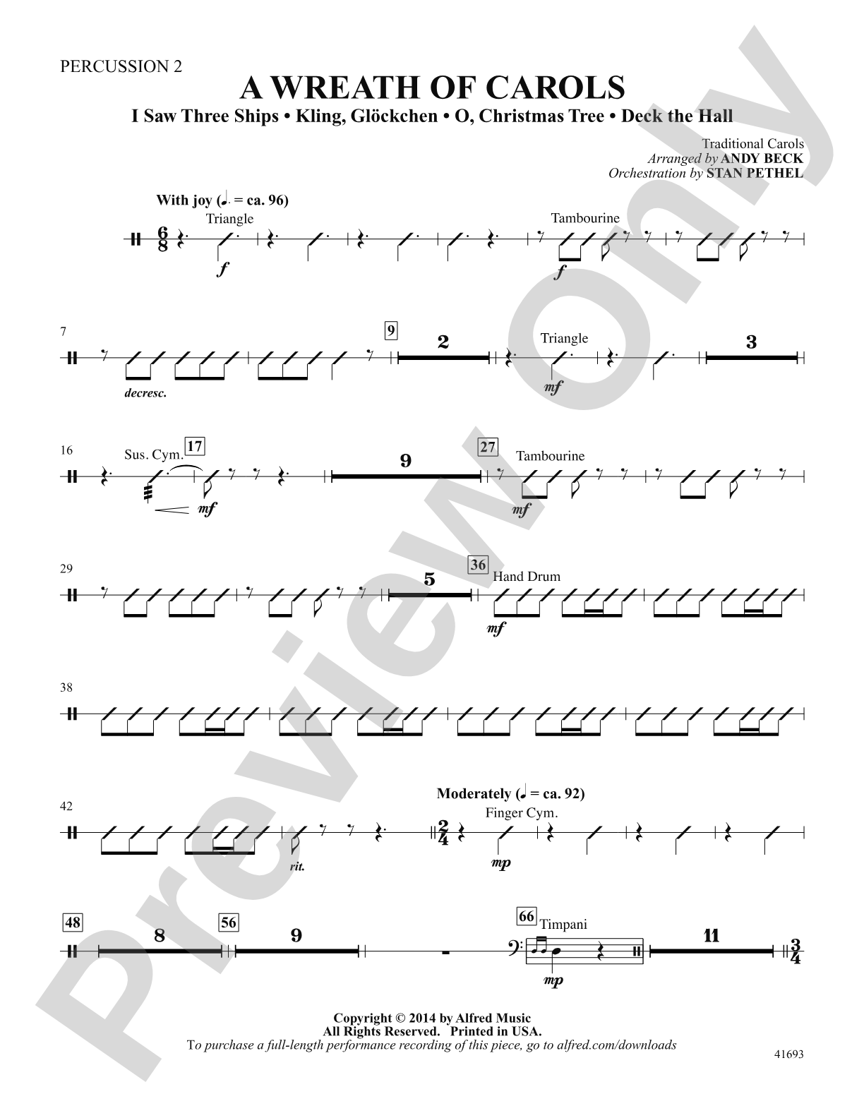 A Wreath of Carols: Percussion 2: Choral SoundPax