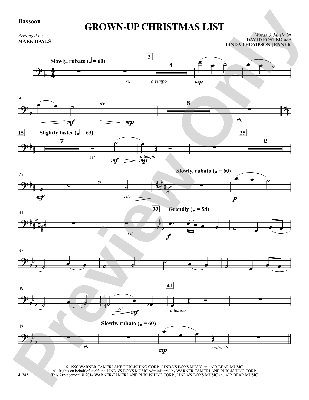 Grown-Up Christmas List: Bassoon: Choral SoundPax