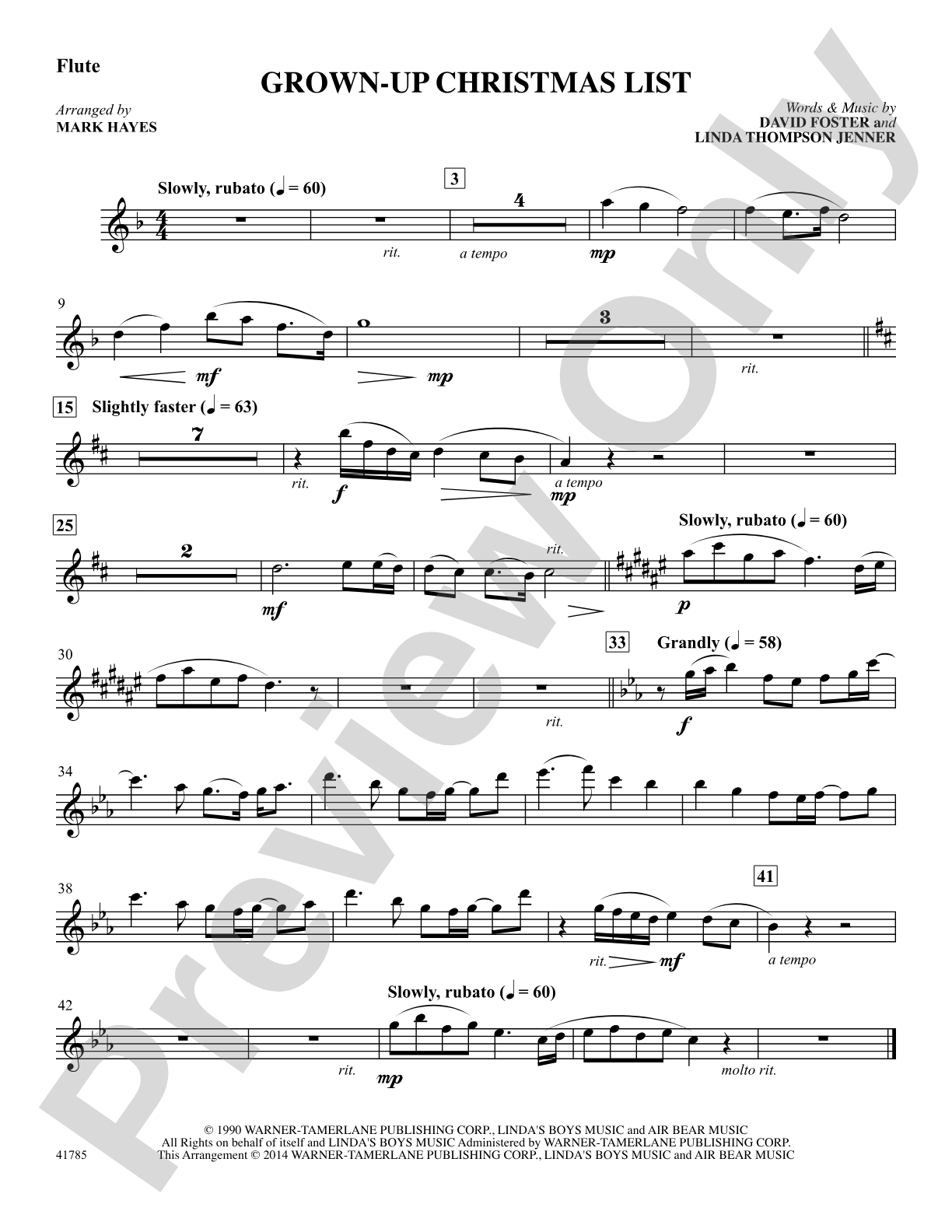Grown-Up Christmas List: Flute: Choral SoundPax