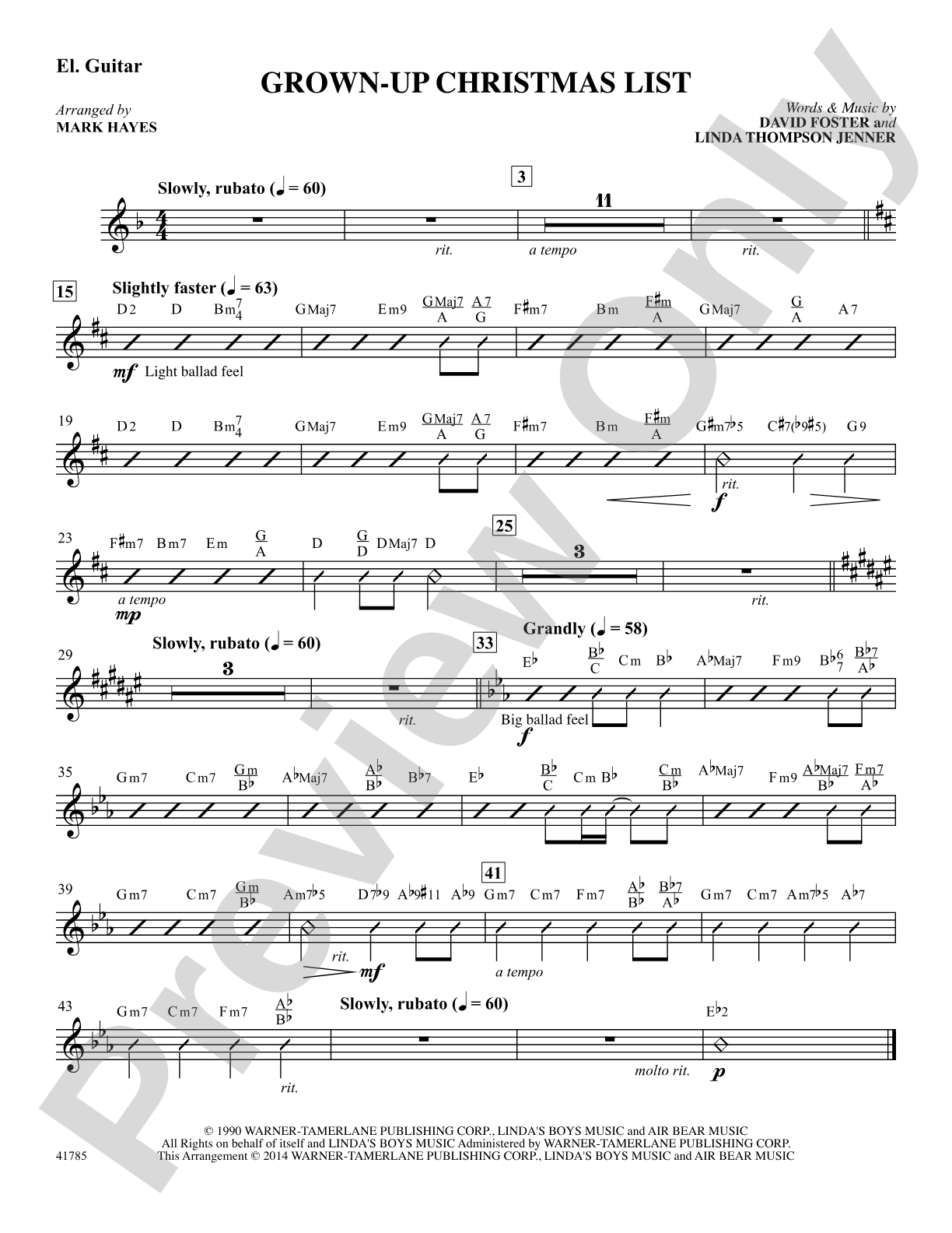 Grown-Up Christmas List: Electric Guitar: Choral SoundPax
