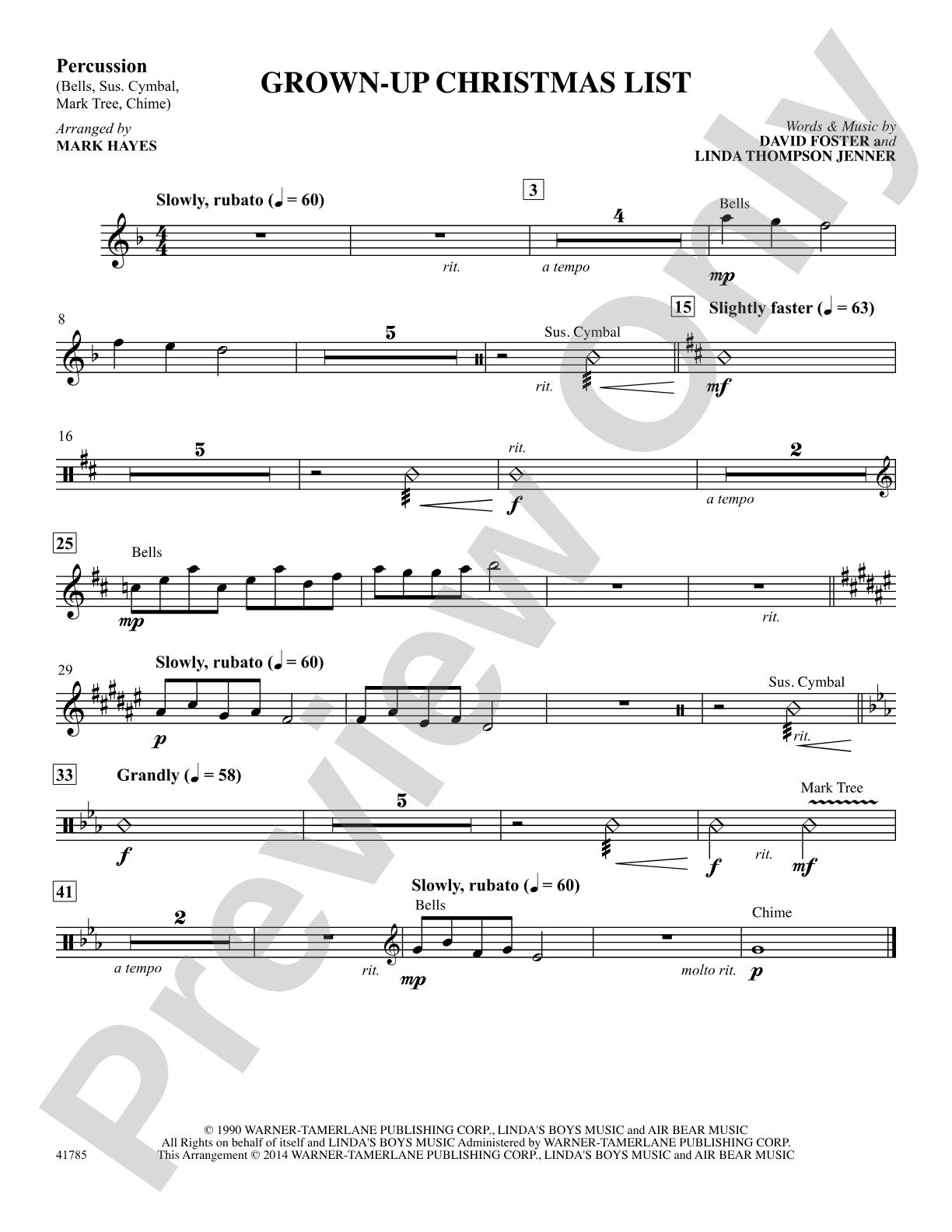 Grown-Up Christmas List: Percussion: Choral SoundPax