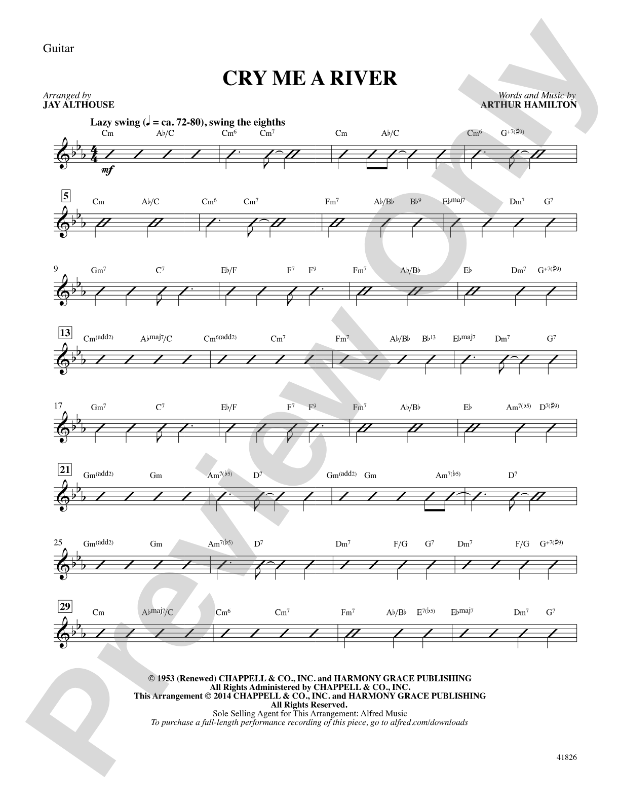 Cry Me a River: Guitar: Choral SoundPax