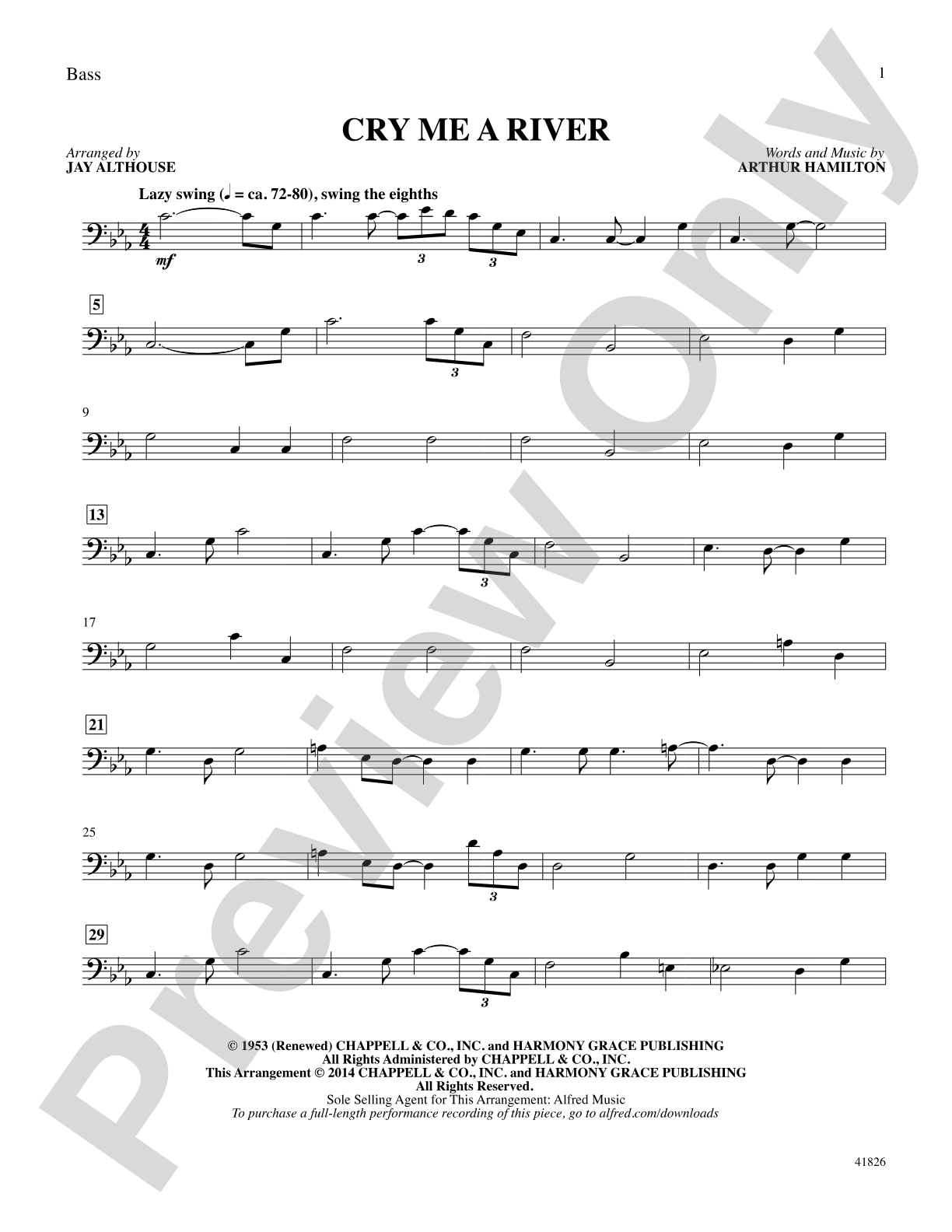 Cry Me a River: Bass: Choral SoundPax
