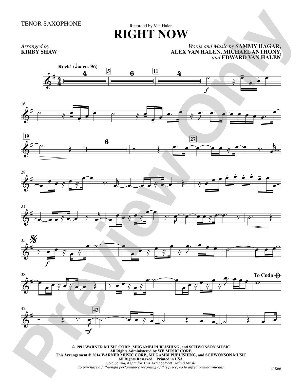 Right Now: Tenor Saxophone: Choral SoundPax
