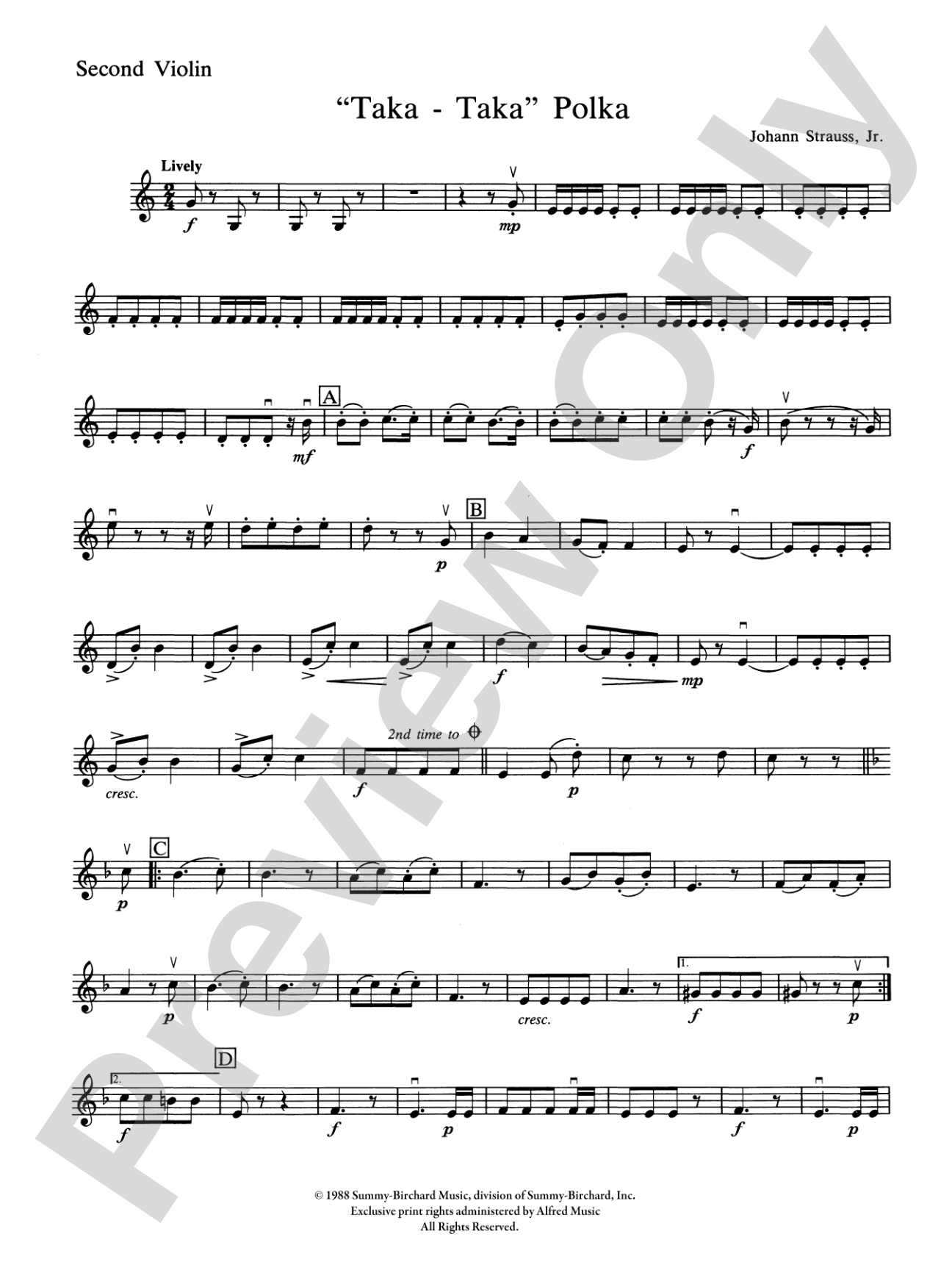 "Taka Taka" Polka and "Happy Times" Polka: 2nd Violin