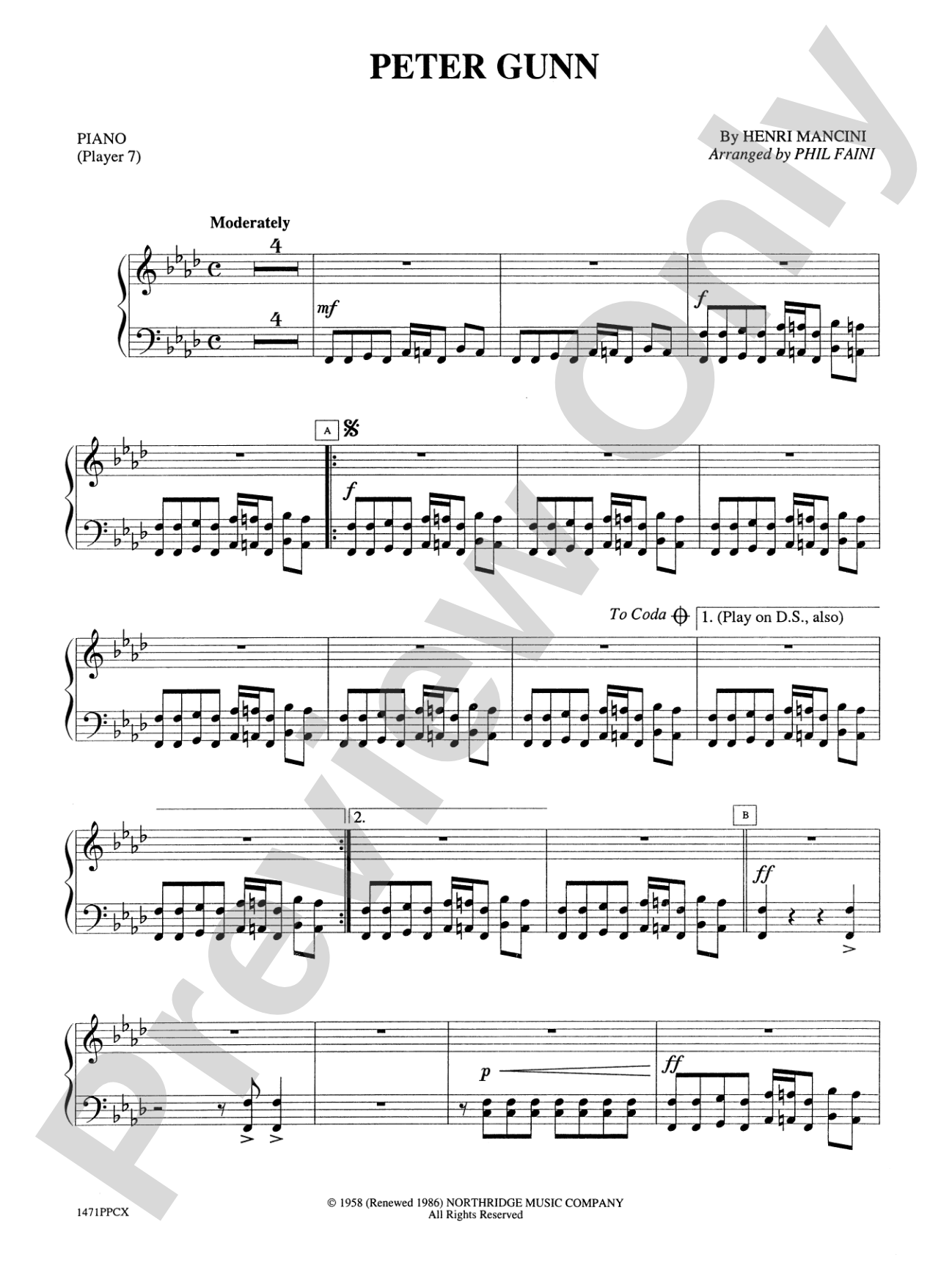 Peter Gunn: Piano Accompaniment