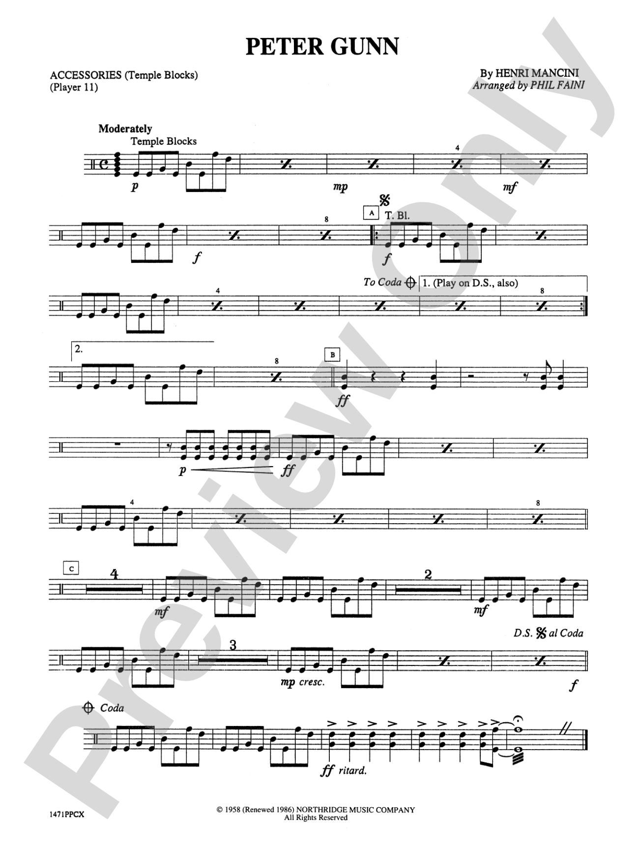Peter Gunn: 1st Percussion