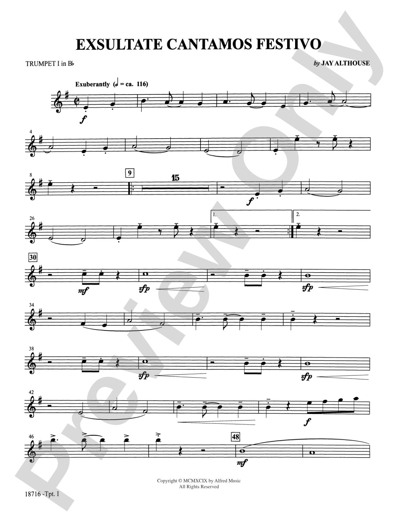 Exsultate Cantamos Festivo: 1st B-flat Trumpet