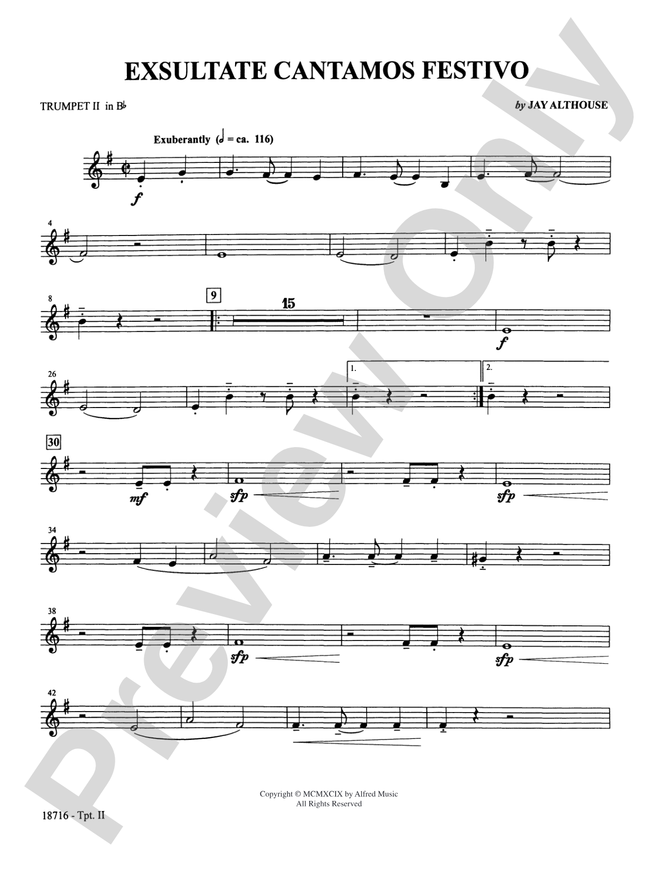 Exsultate Cantamos Festivo: 2nd B-flat Trumpet