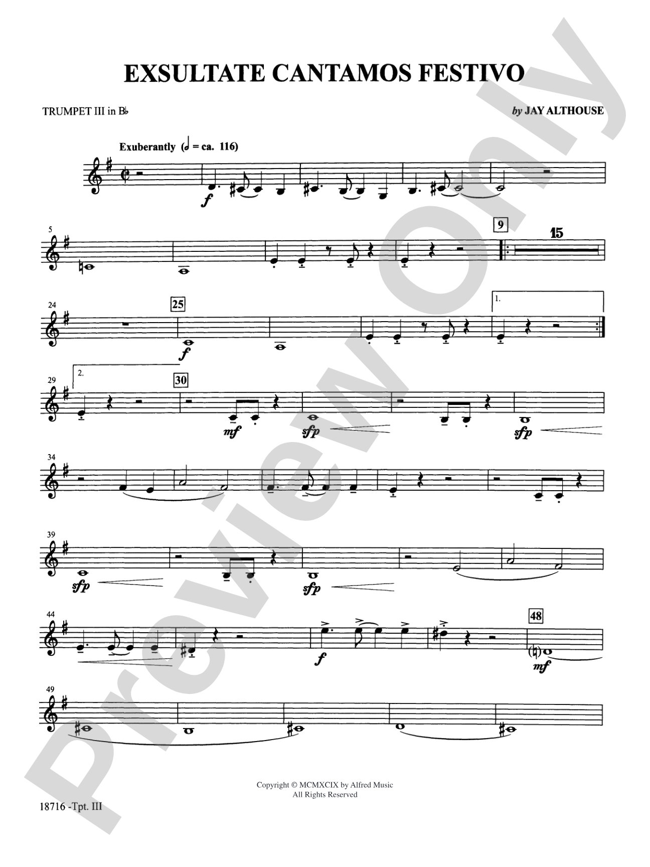 Exsultate Cantamos Festivo: 3rd B-flat Trumpet