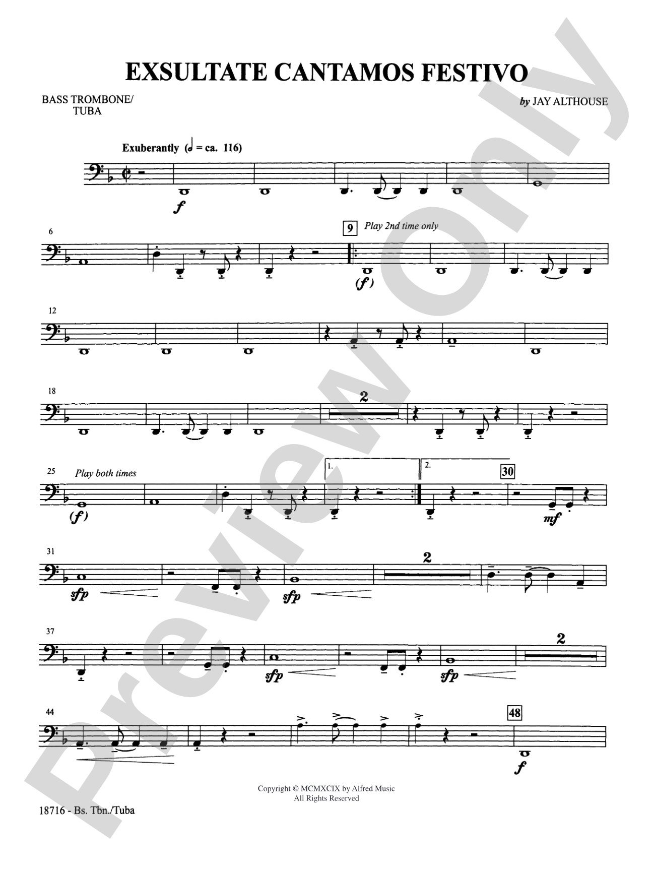 Exsultate Cantamos Festivo: 4th Trombone