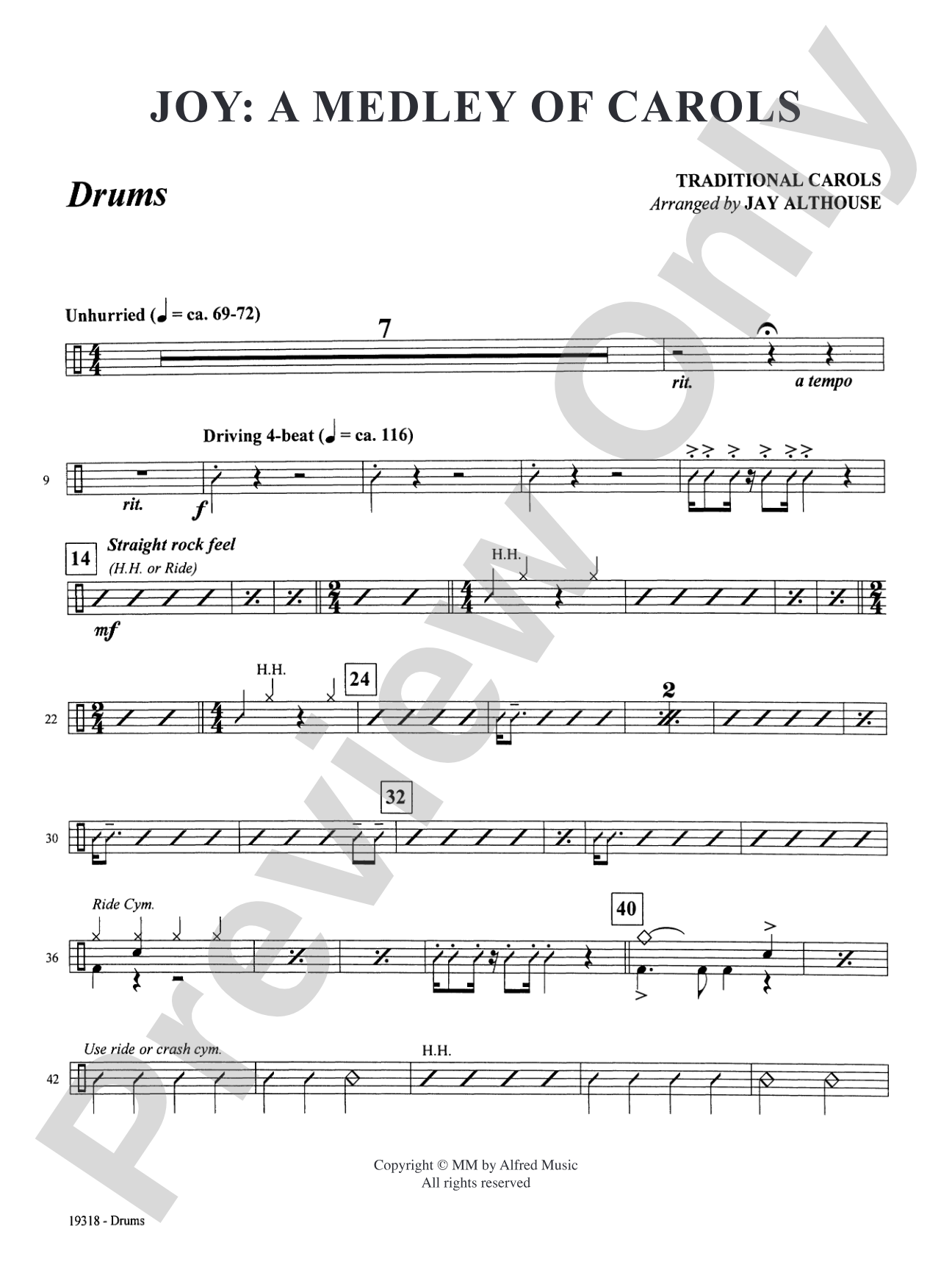 Joy: A Medley of Carols: Drums