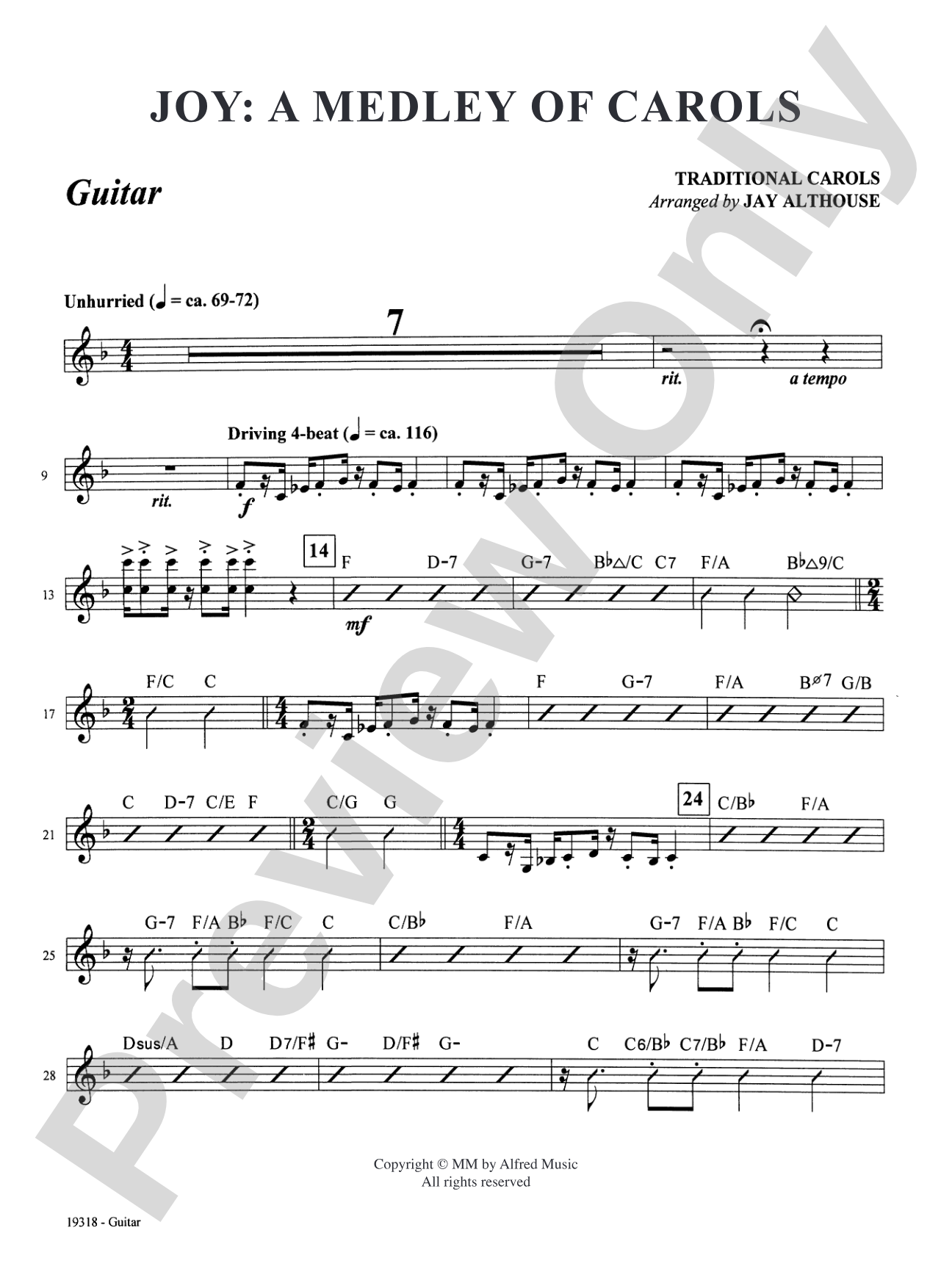 Joy: A Medley of Carols: Guitar