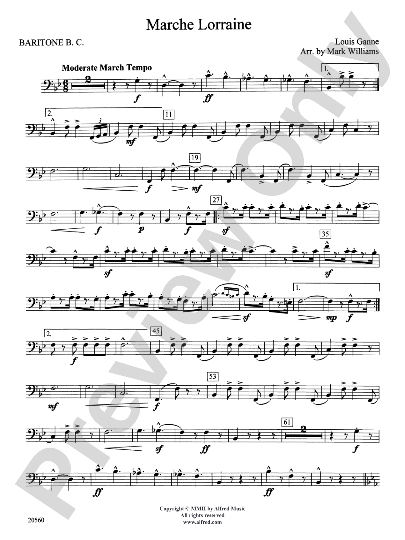 Marche Lorraine: Baritone B.C.