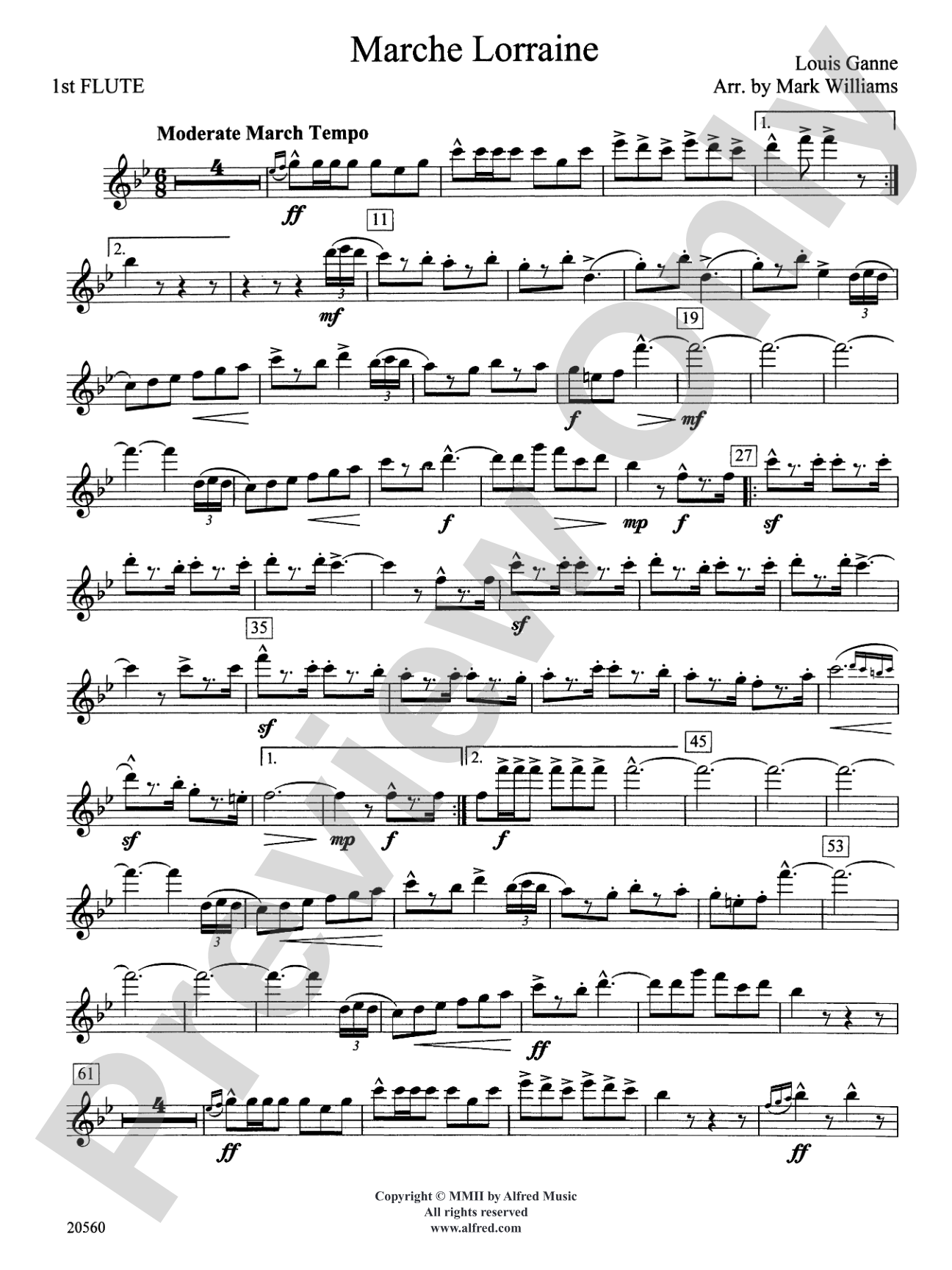 Marche Lorraine: Flute