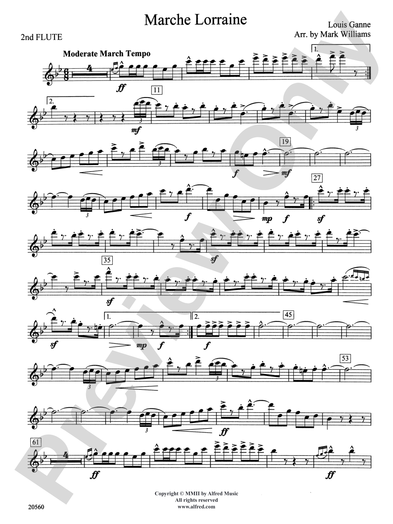 Marche Lorraine: 2nd Flute